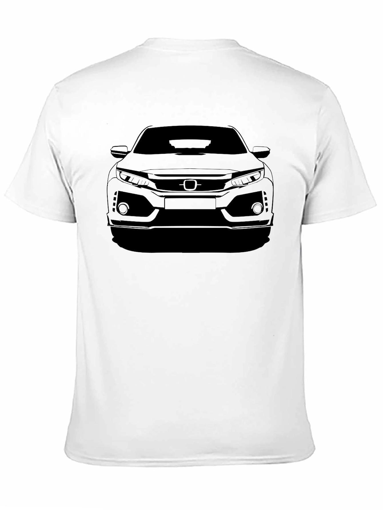 Car Outline Graphic Tee - Black Cotton T-Shirt