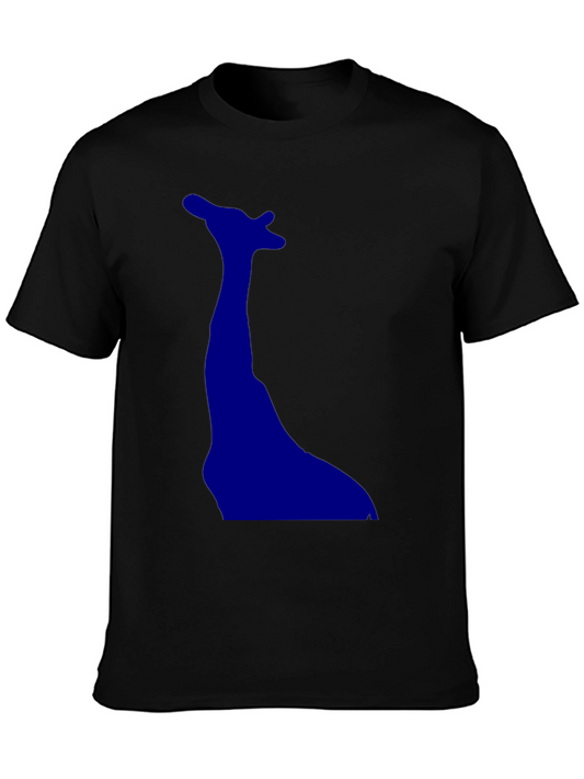 Giraffe Silhouette Graphic Tee - Black Cotton T-Shirt