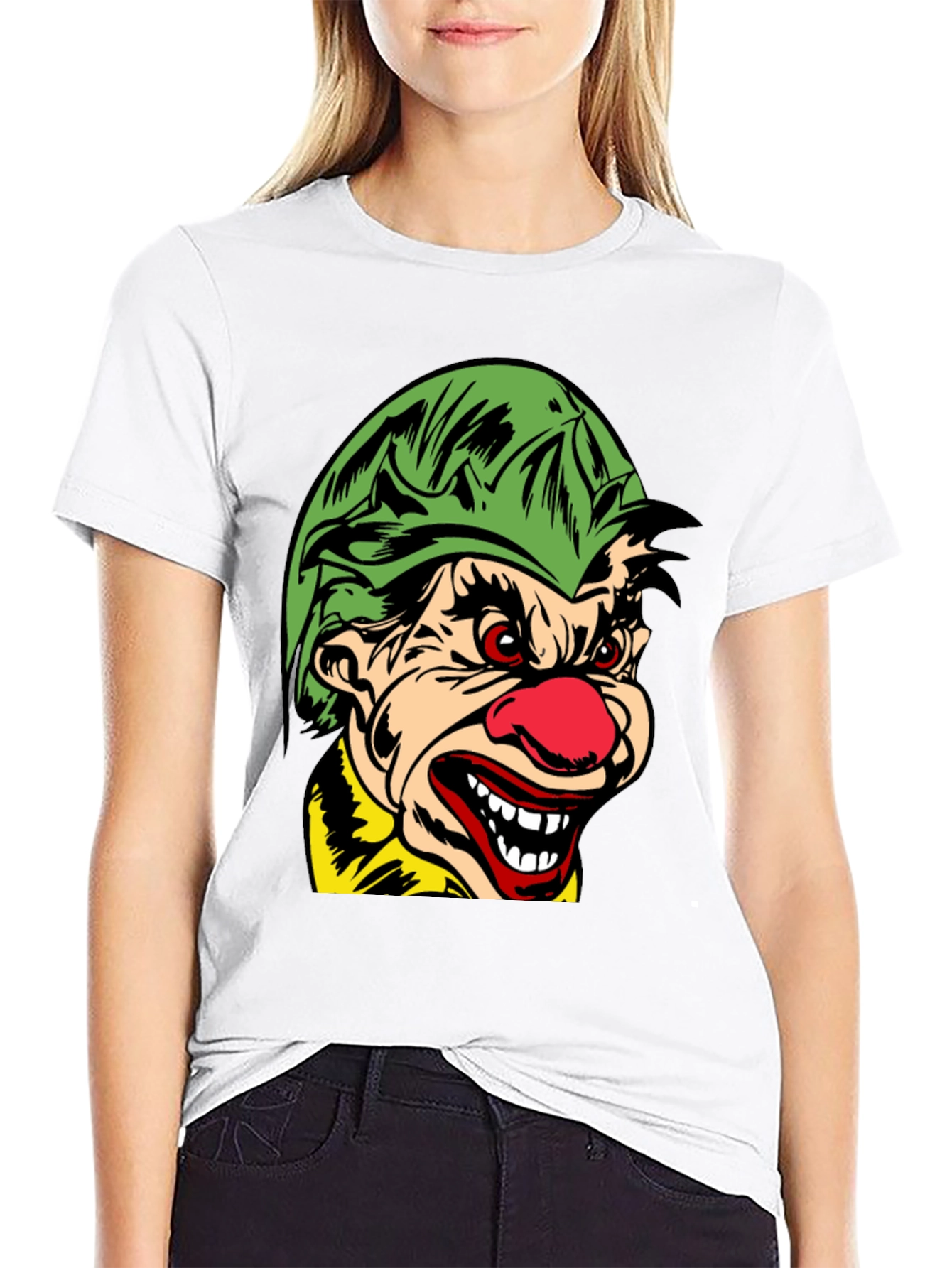 Creepy Clown Graphic T-Shirt - Black Cotton Tee