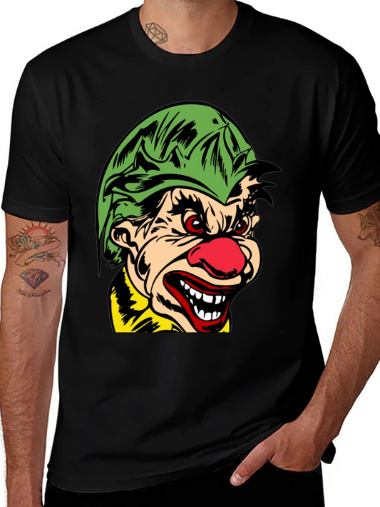 Creepy Clown Graphic T-Shirt - Black Cotton Tee