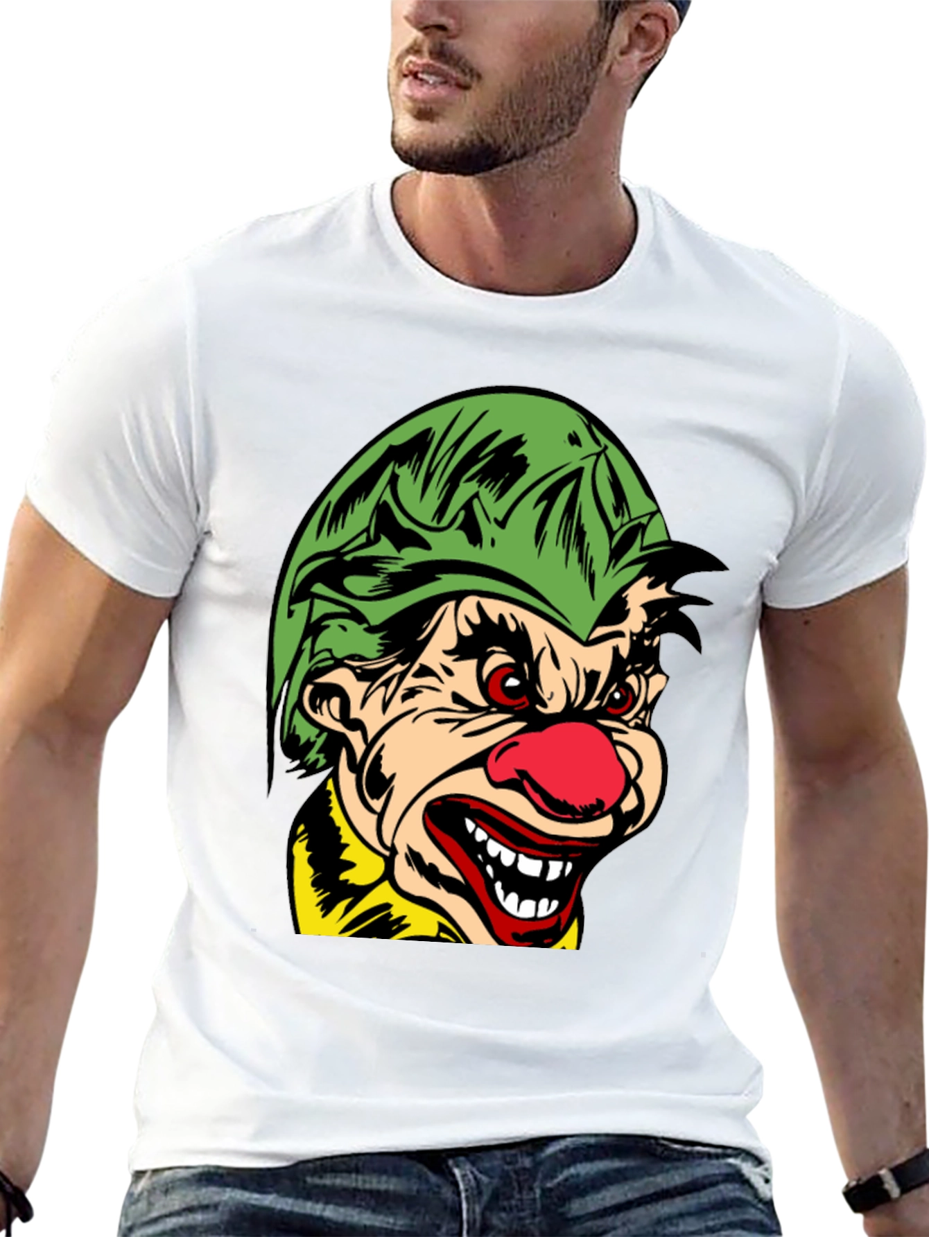 Creepy Clown Graphic T-Shirt - Black Cotton Tee