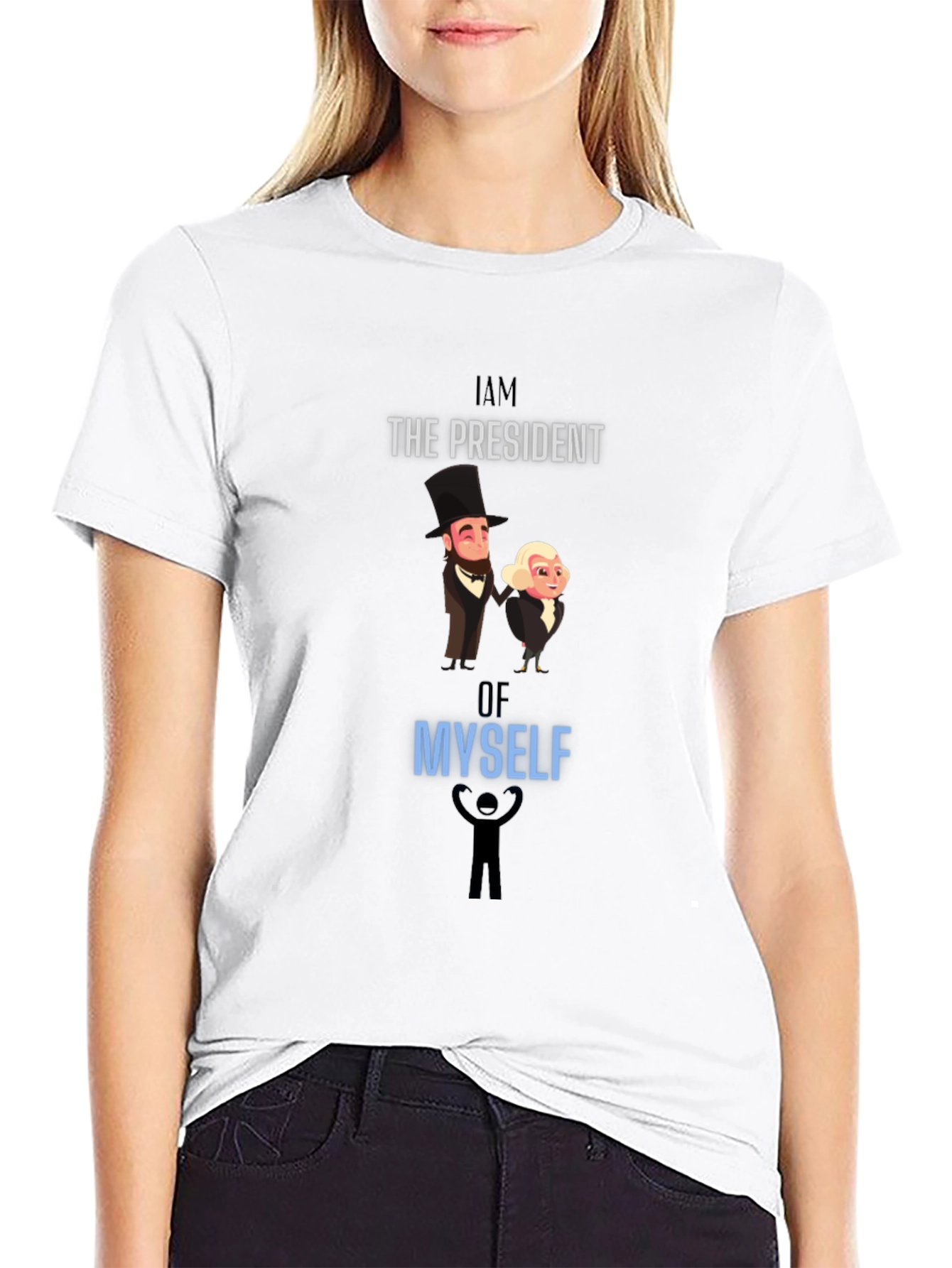President Myself Graphic Tee - Black Cotton Blend T-Shirt