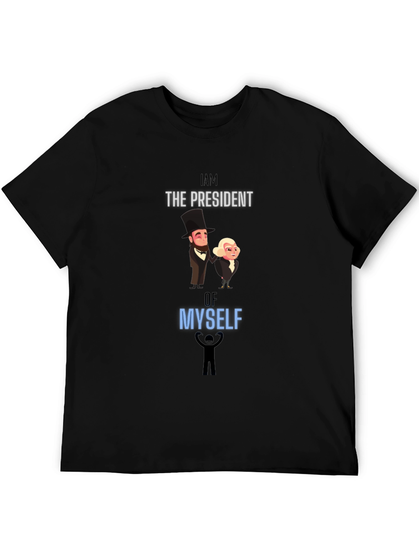 President Myself Graphic Tee - Black Cotton Blend T-Shirt
