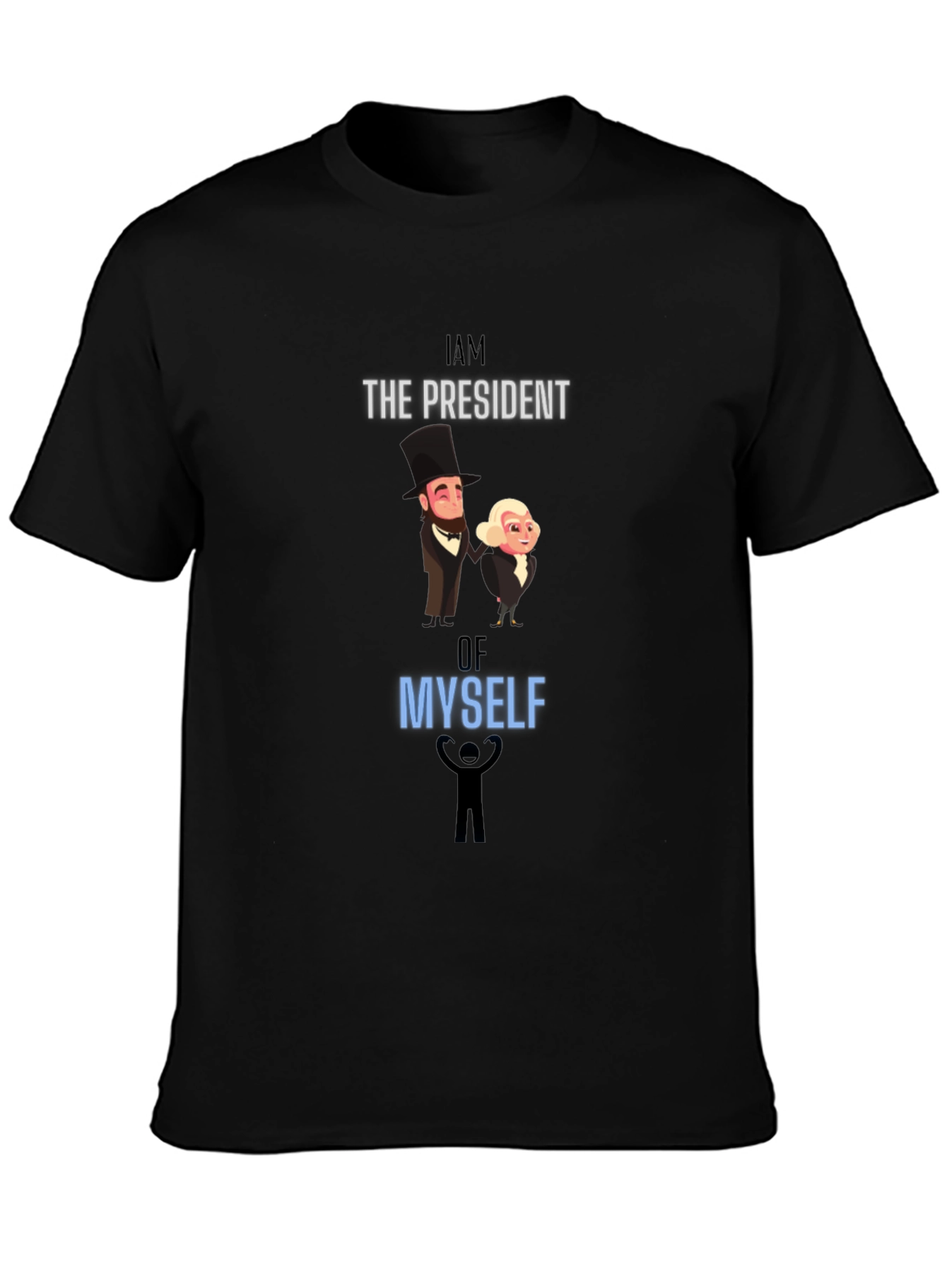 President Myself Graphic Tee - Black Cotton Blend T-Shirt