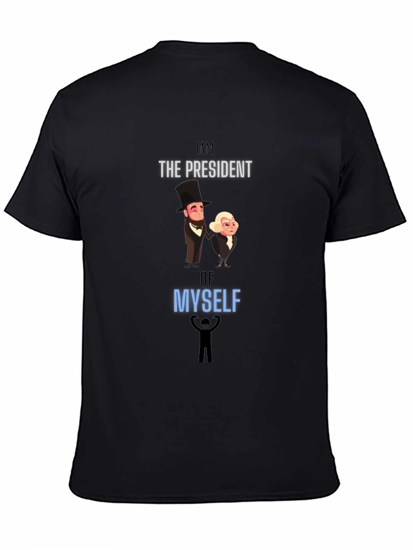 President Myself Graphic Tee - Black Cotton Blend T-Shirt
