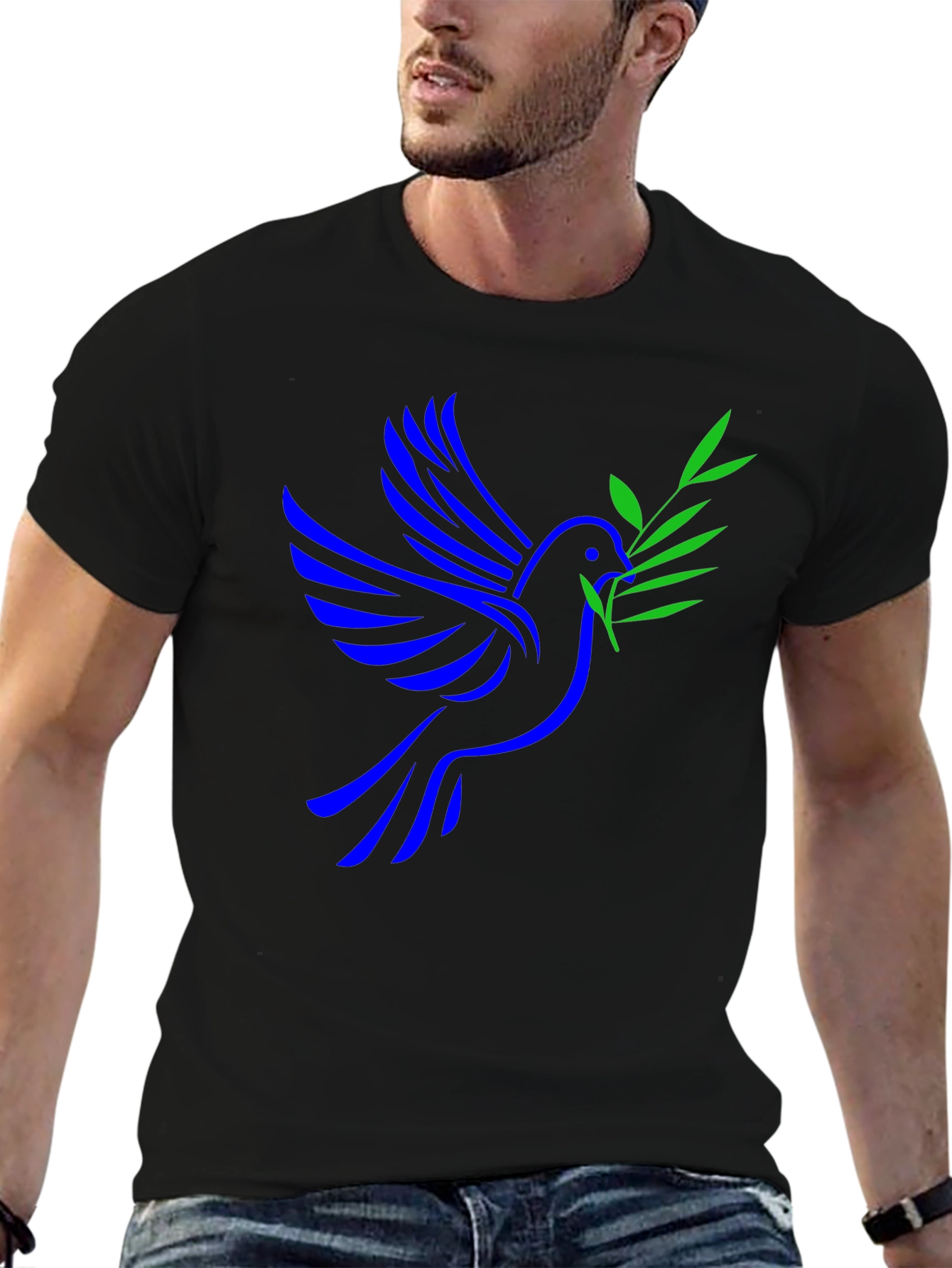 Peace Dove Graphic Black T-Shirt