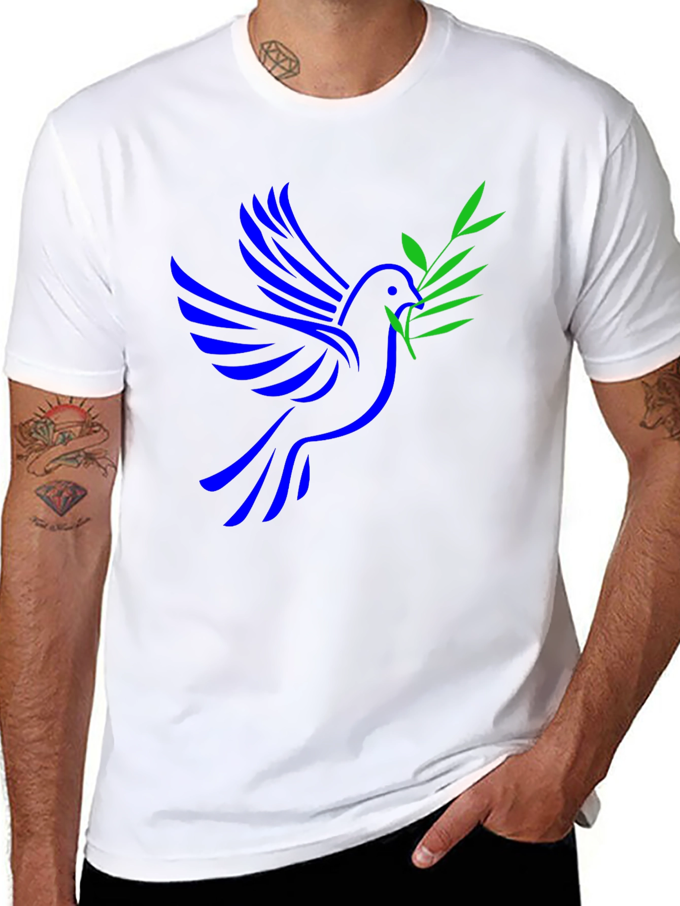 Peace Dove Graphic Black T-Shirt