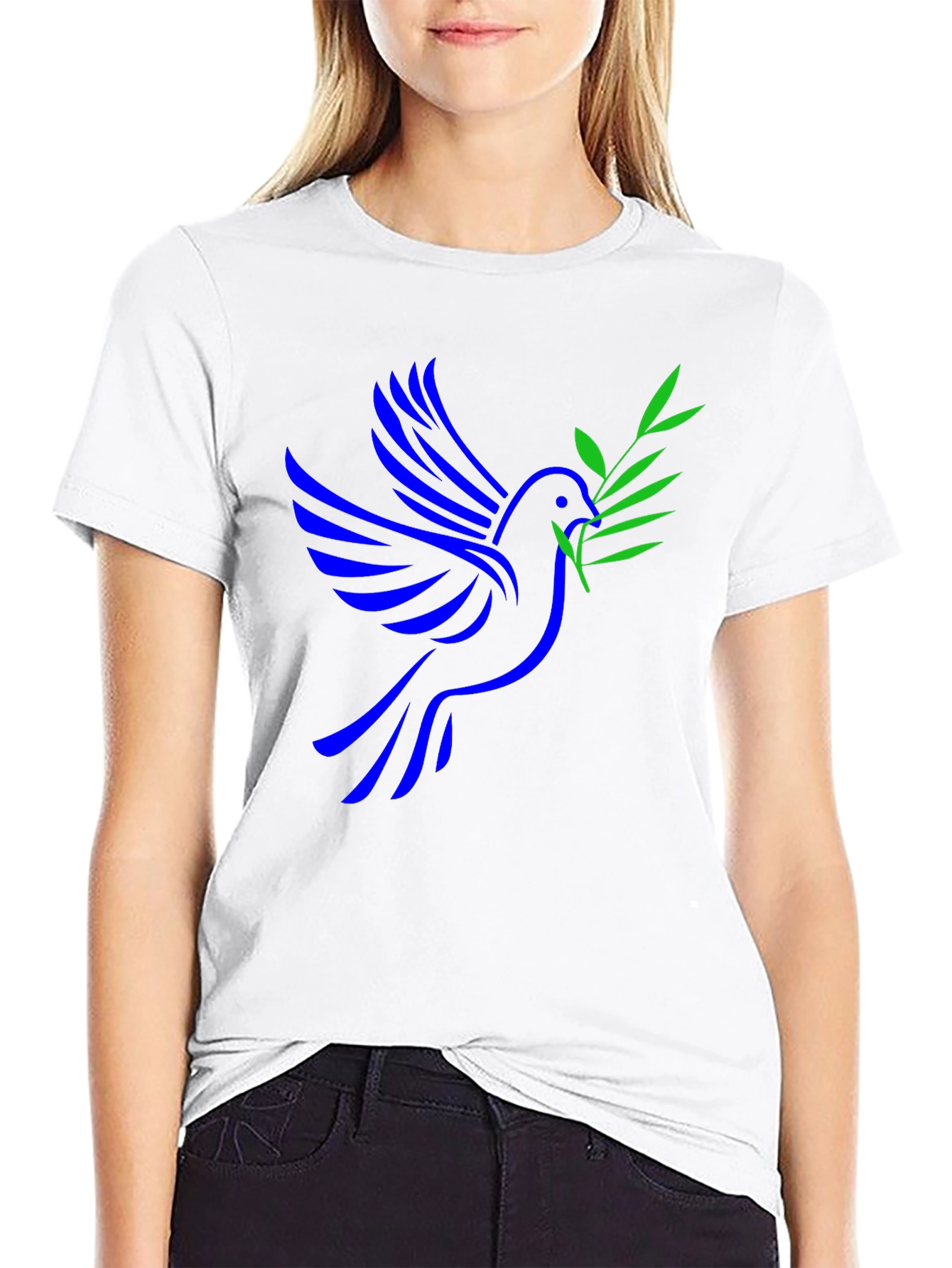 Peace Dove Graphic Black T-Shirt