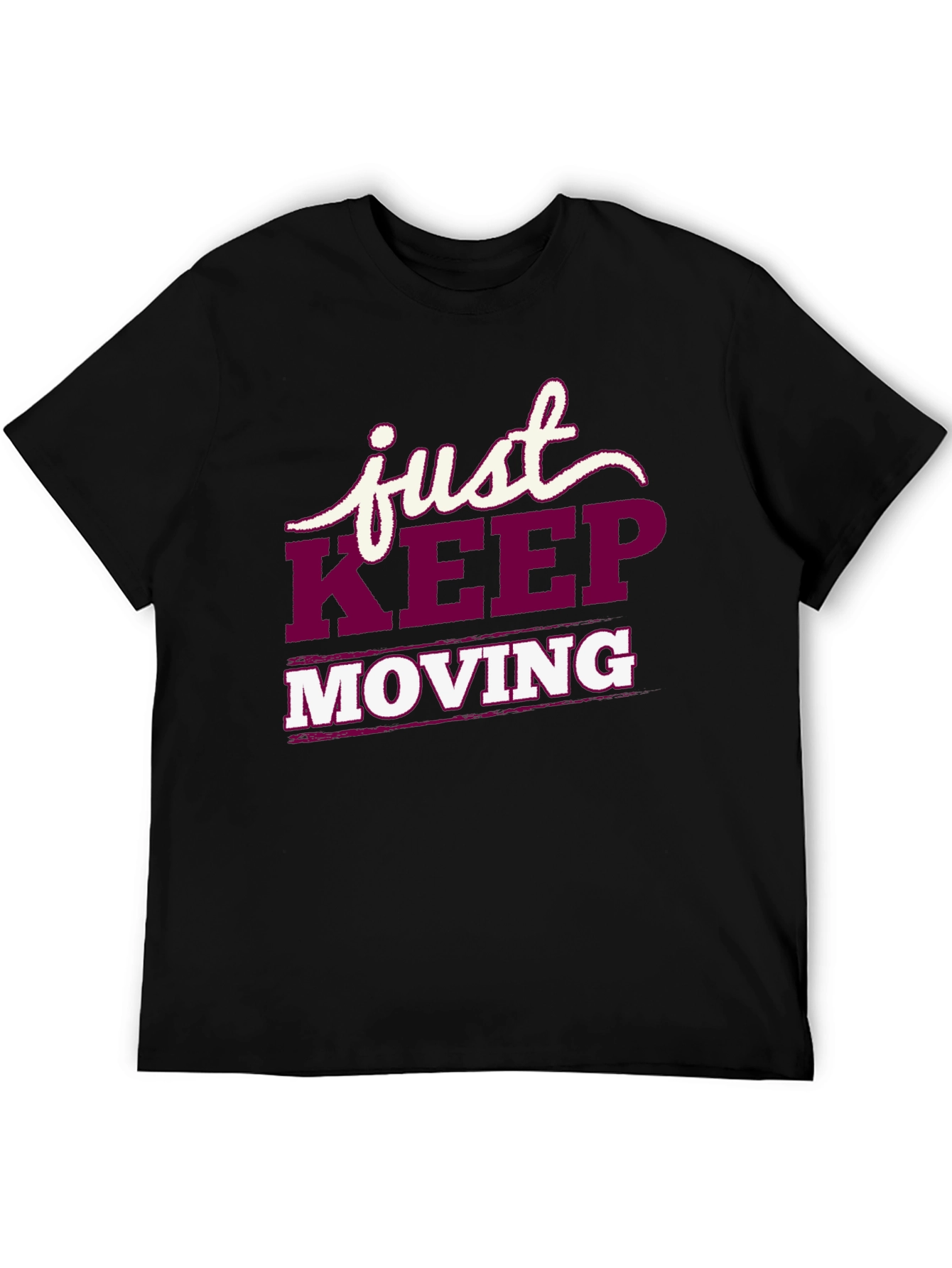 Just Keep Moving Graphic Tee - Black