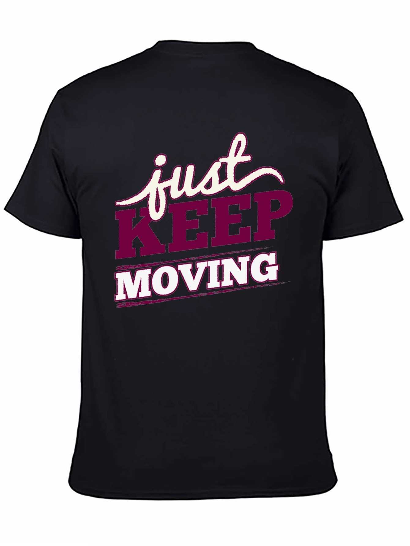 Just Keep Moving Graphic Tee - Black
