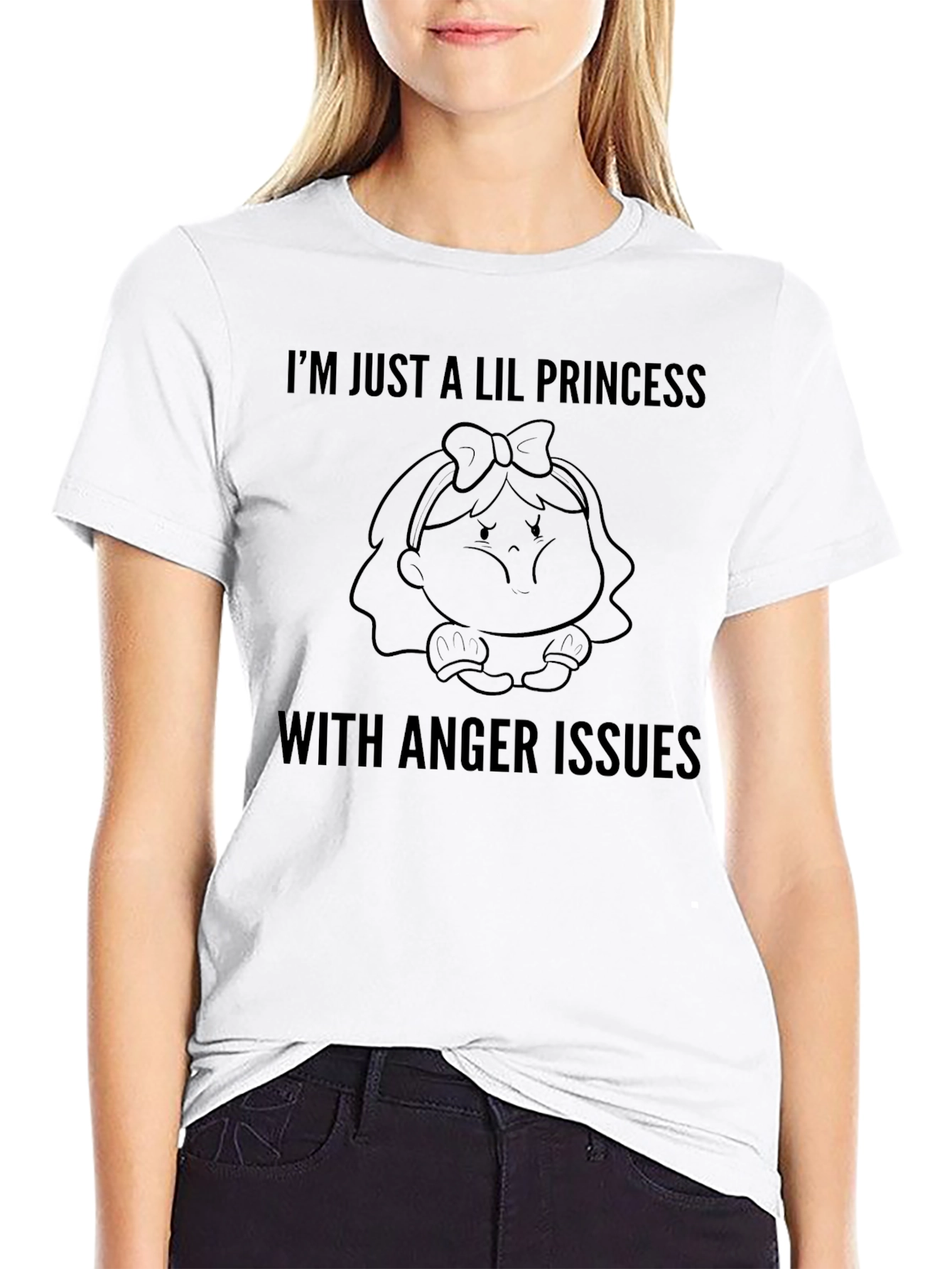 Lil Princess Anger Issues Black Graphic Tee