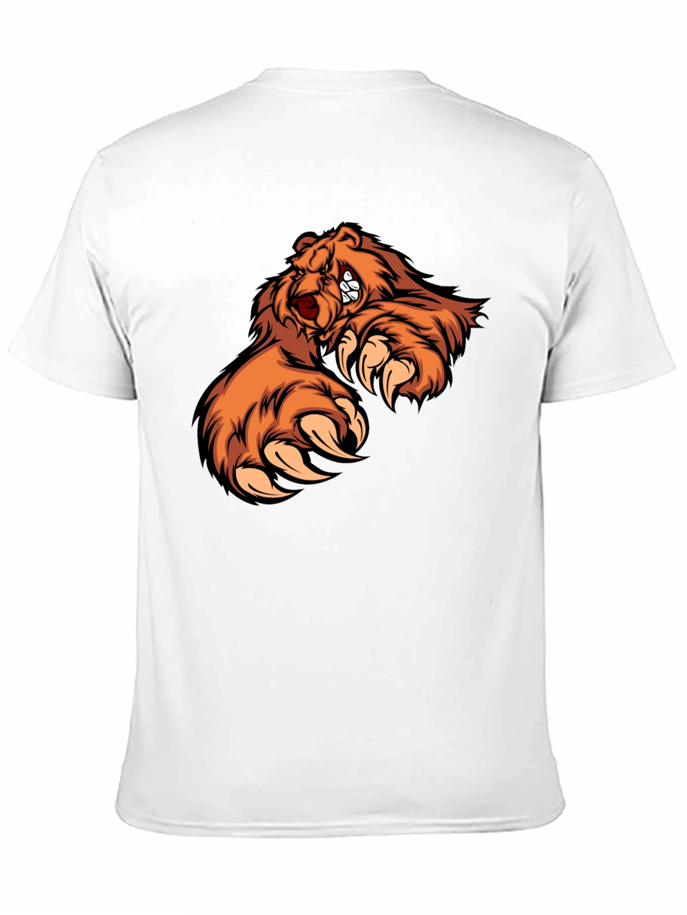 Mens Black T-Shirt with Fierce Bear Design