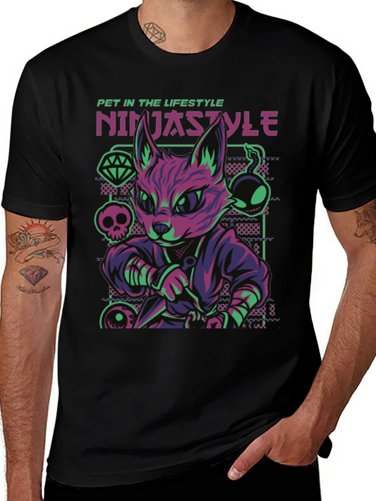 Ninja Cat Graphic Tee - Pet In The Lifestyle Design