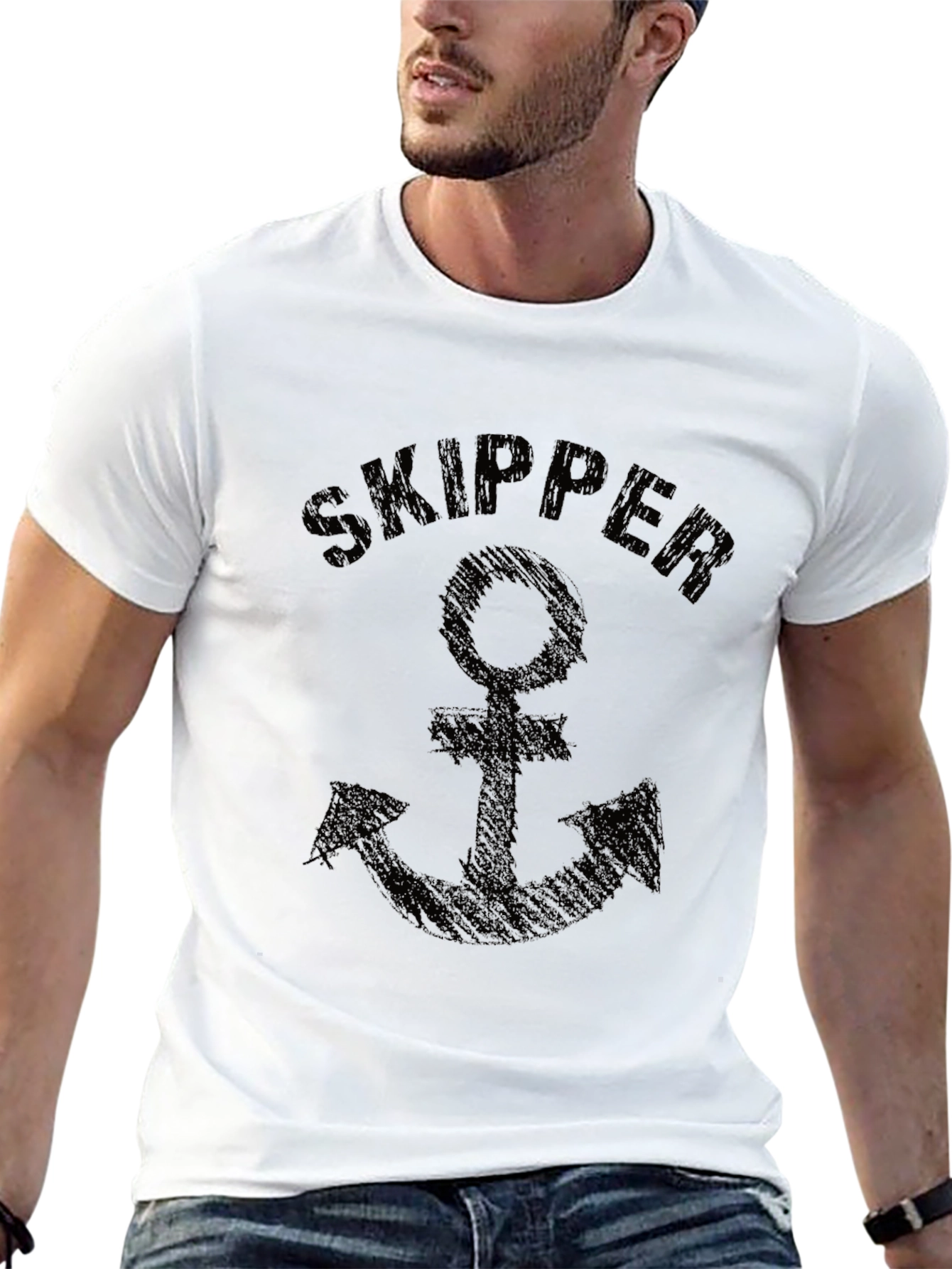 Skipper Anchor Graphic Tee - Classic Nautical Style