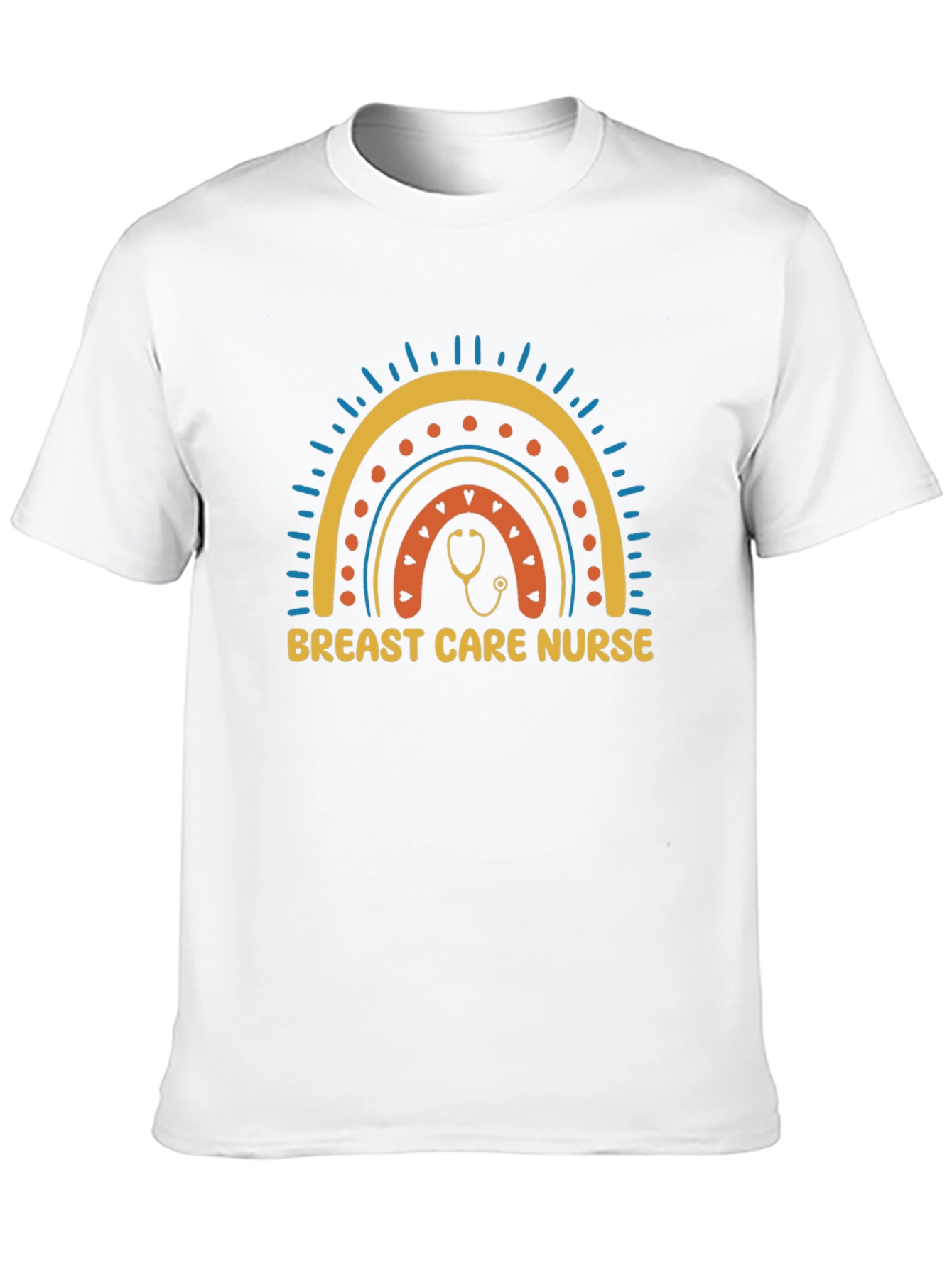 Breast Care Nurse Rainbow Graphic T-Shirt