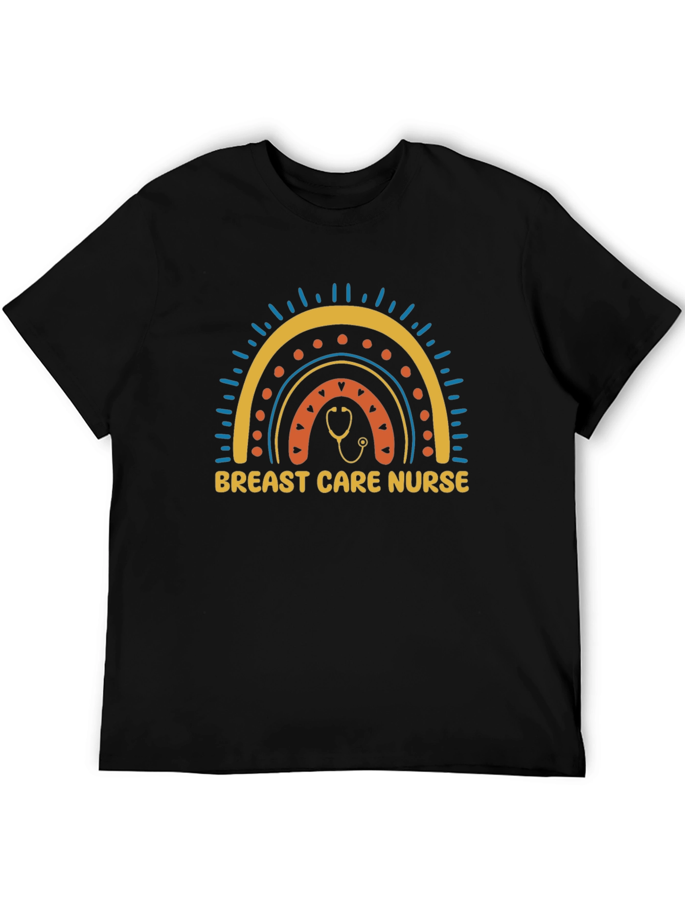 Breast Care Nurse Rainbow Graphic T-Shirt