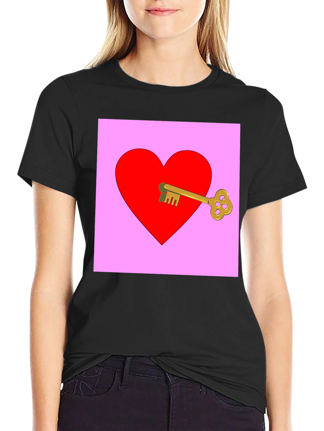 Key to My Heart Graphic Tee - Black