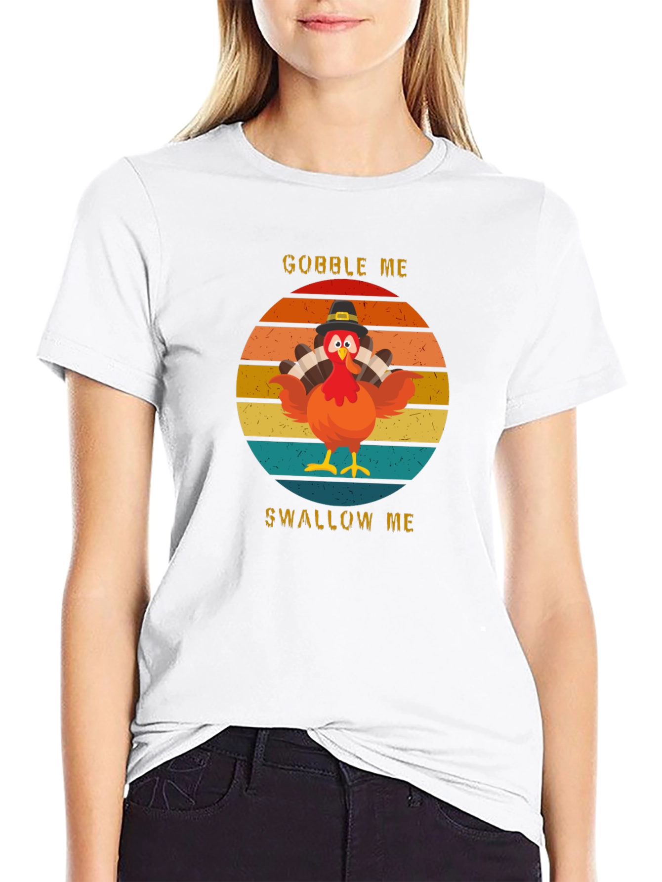 Gobble Me Swallow Me Turkey Humor Graphic Tee