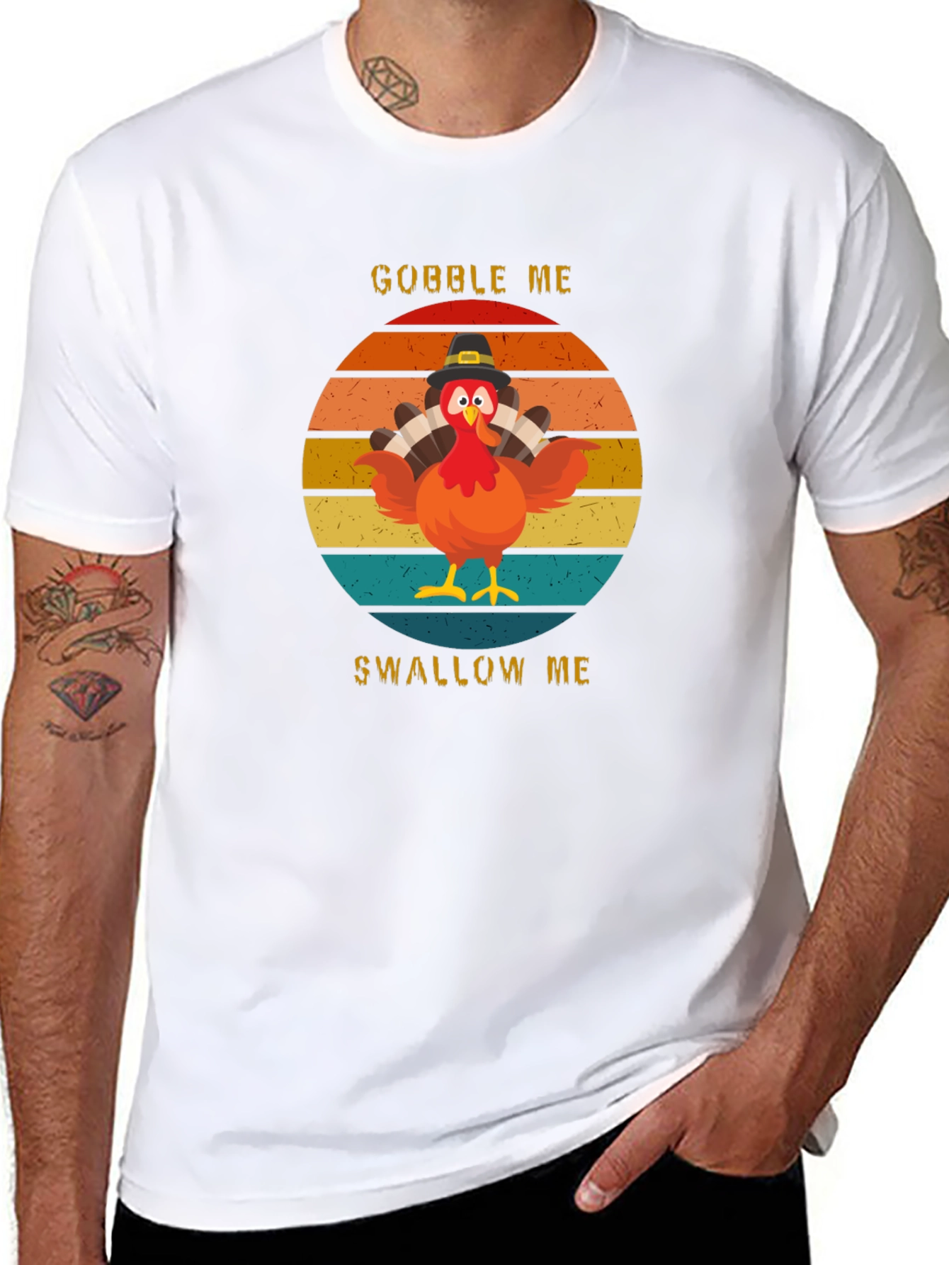 Gobble Me Swallow Me Turkey Humor Graphic Tee