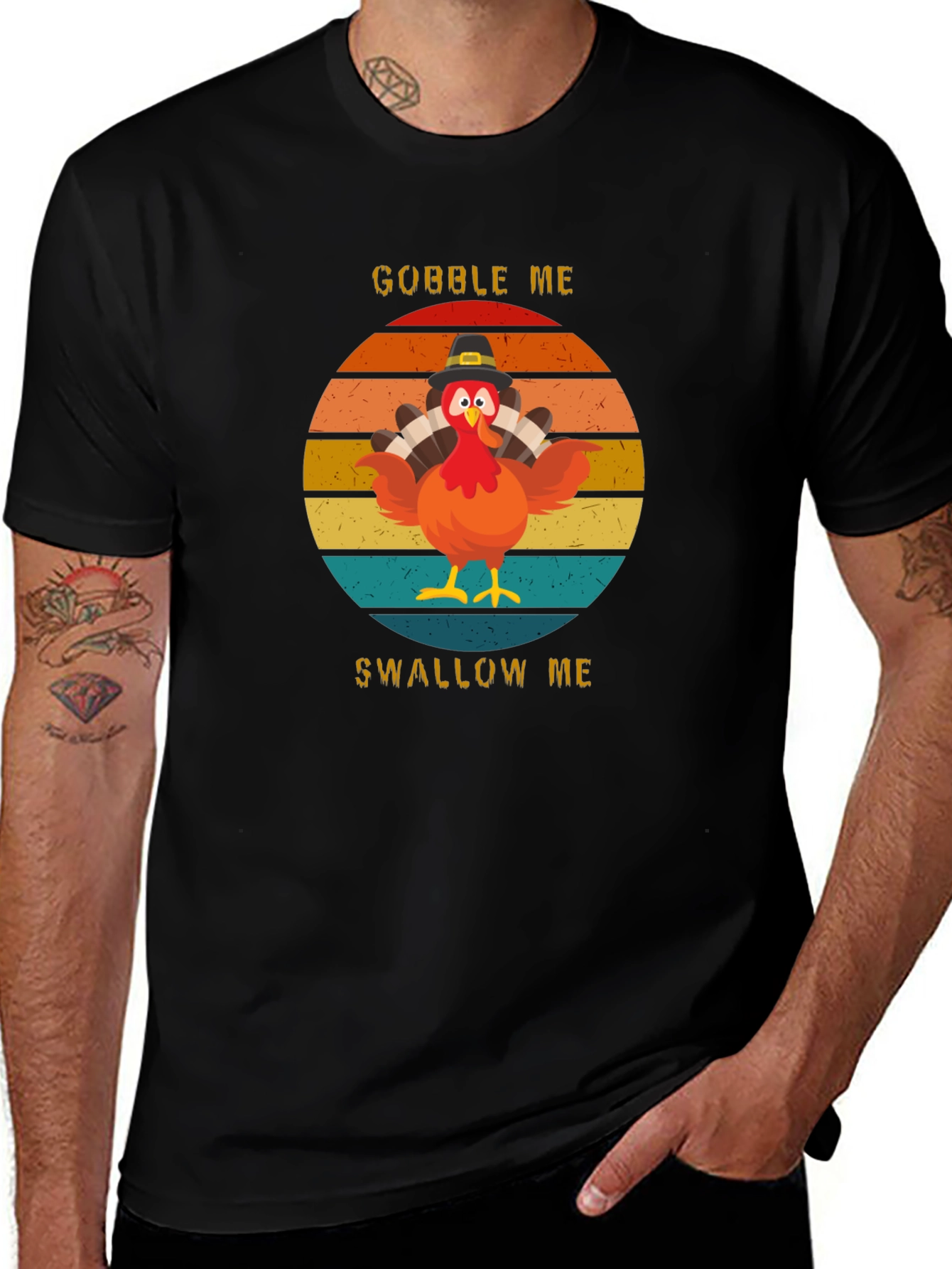 Gobble Me Swallow Me Turkey Humor Graphic Tee