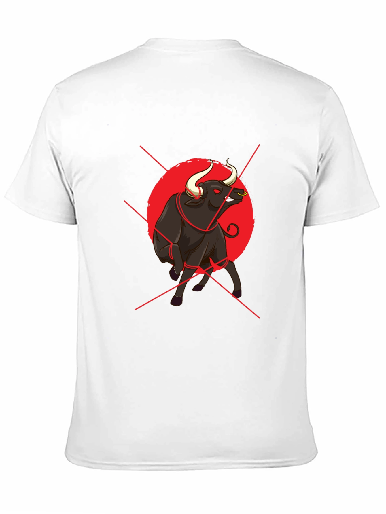 Bull Graphic Print Black T-Shirt