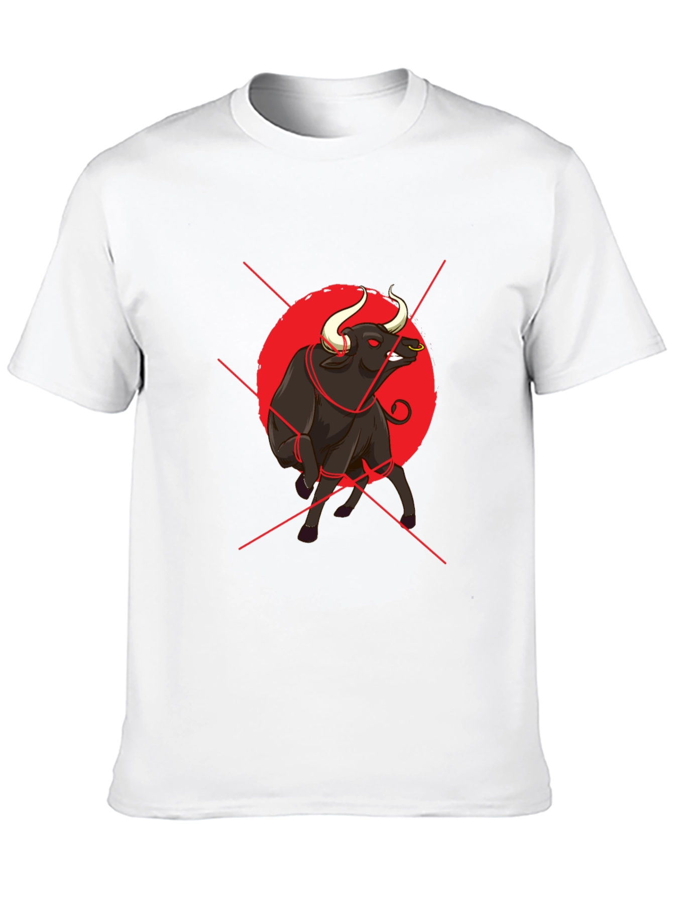 Bull Graphic Print Black T-Shirt