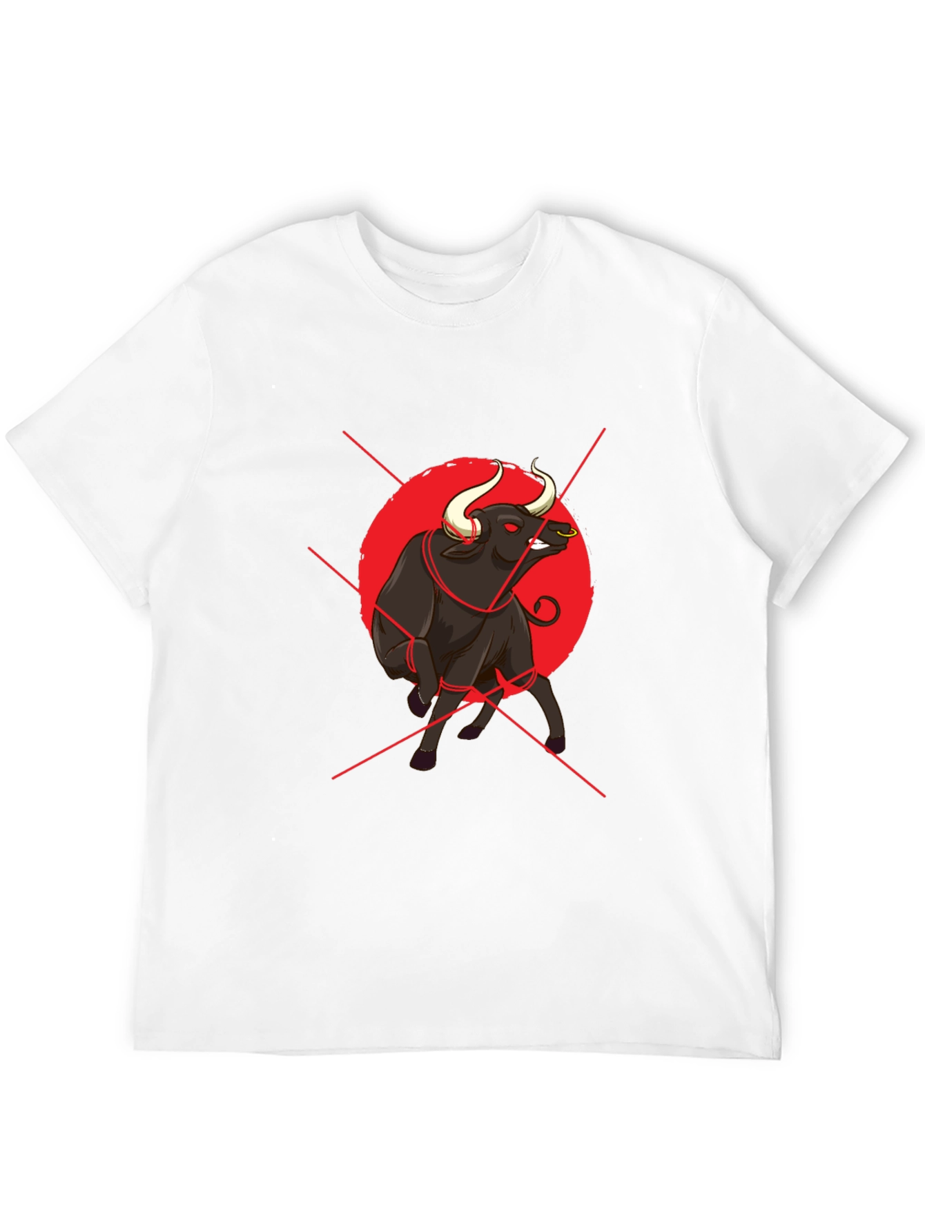 Bull Graphic Print Black T-Shirt
