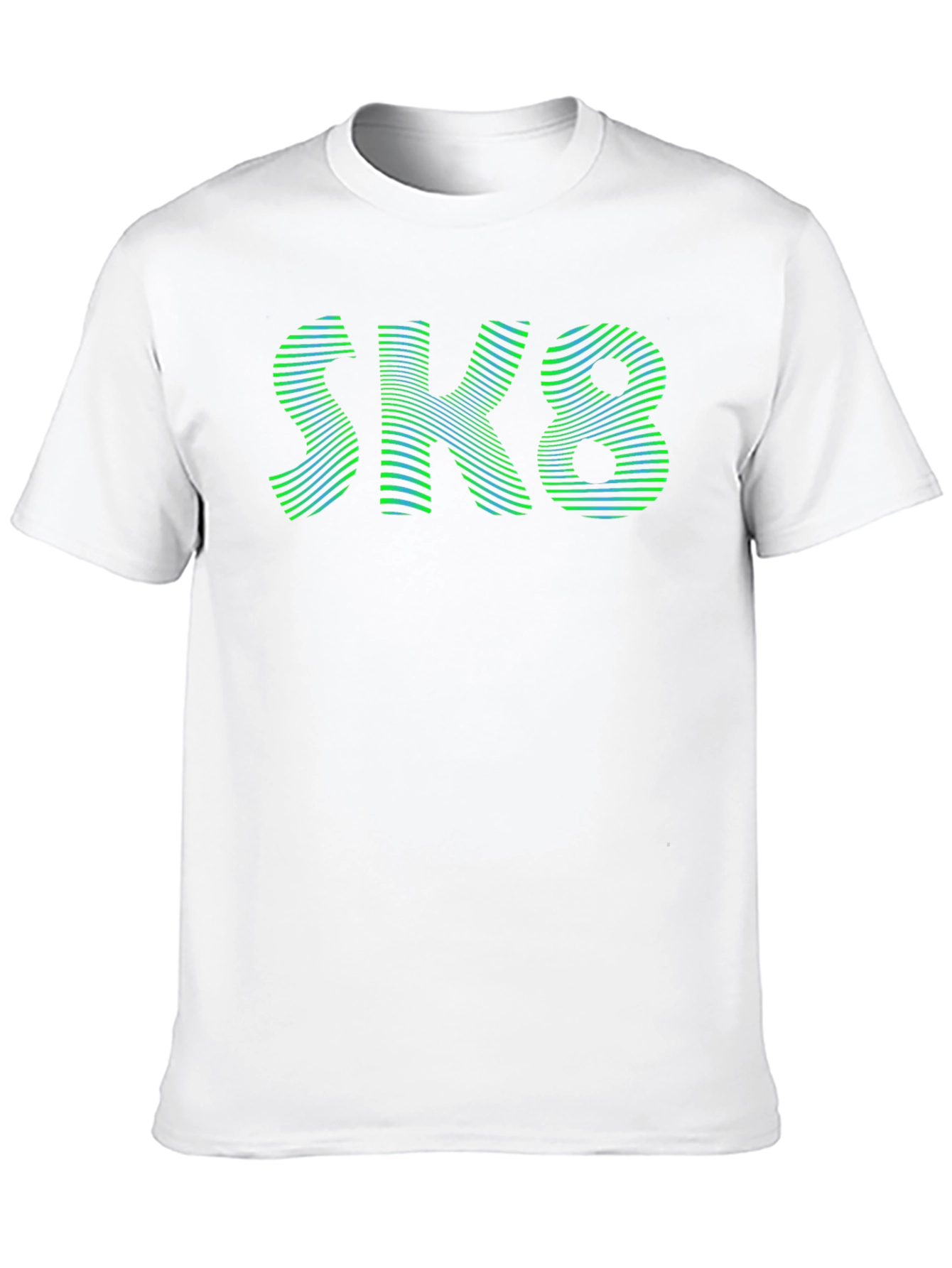 SK8 Graphic Tee - Cool Striped Design