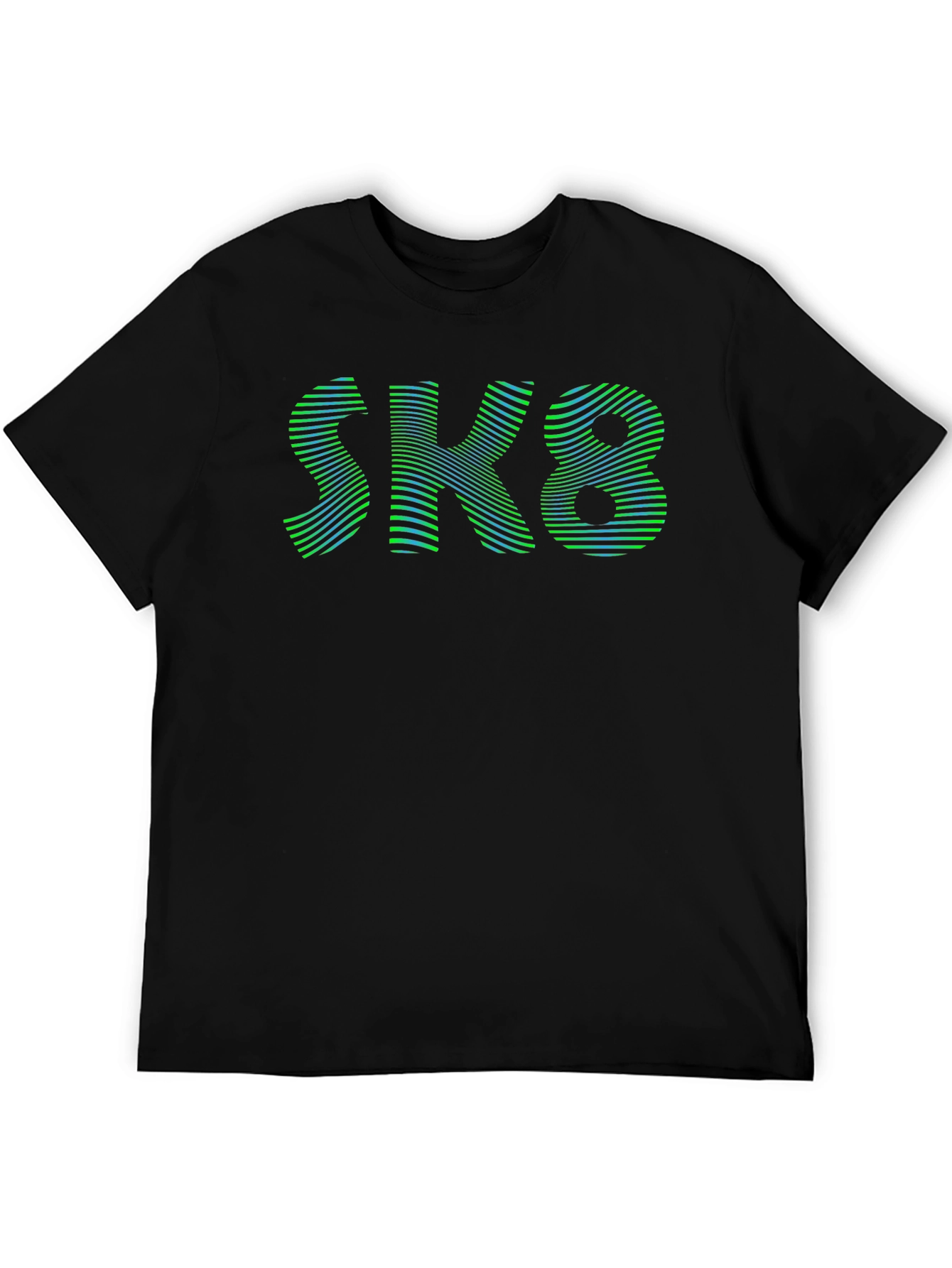 SK8 Graphic Tee - Cool Striped Design