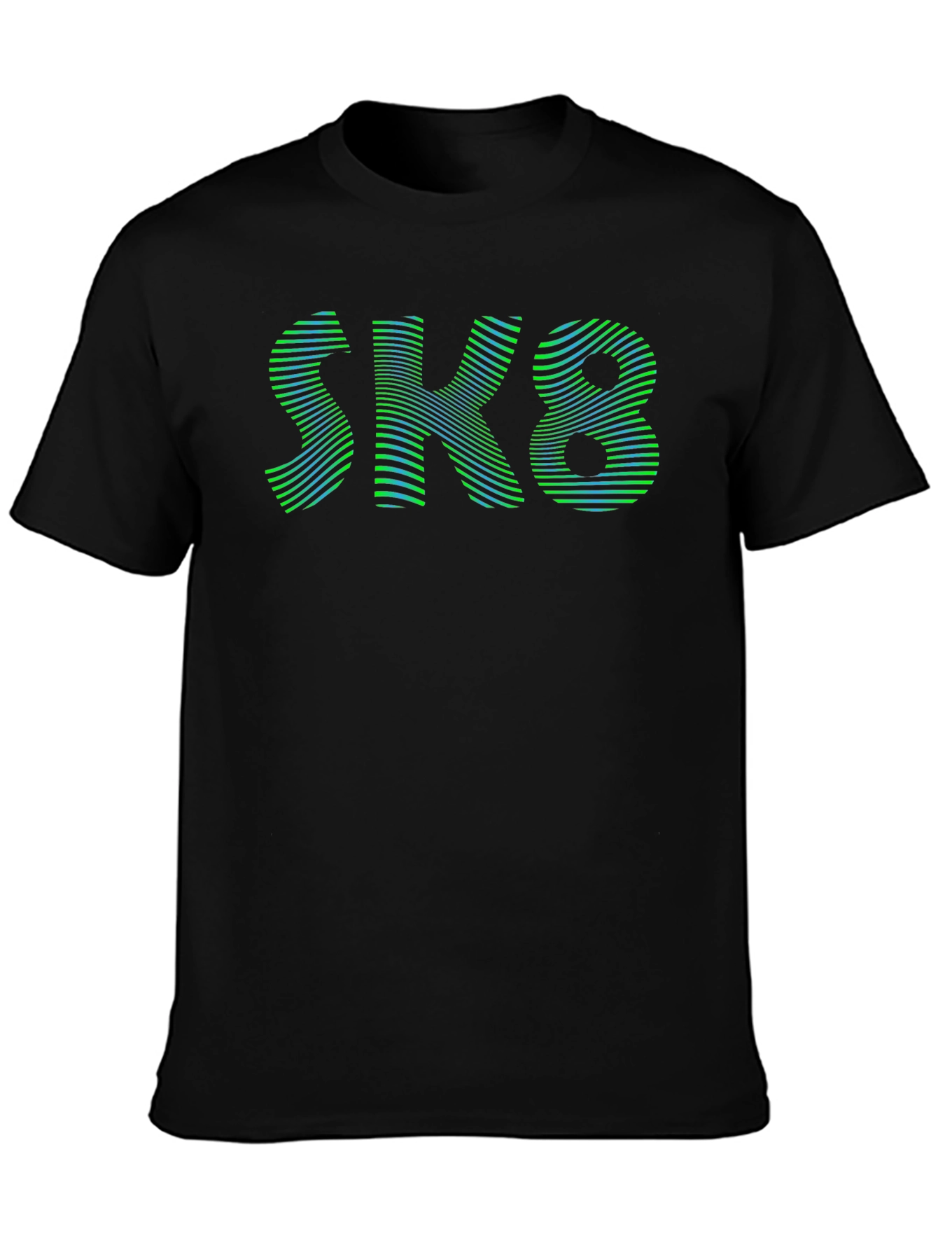 SK8 Graphic Tee - Cool Striped Design