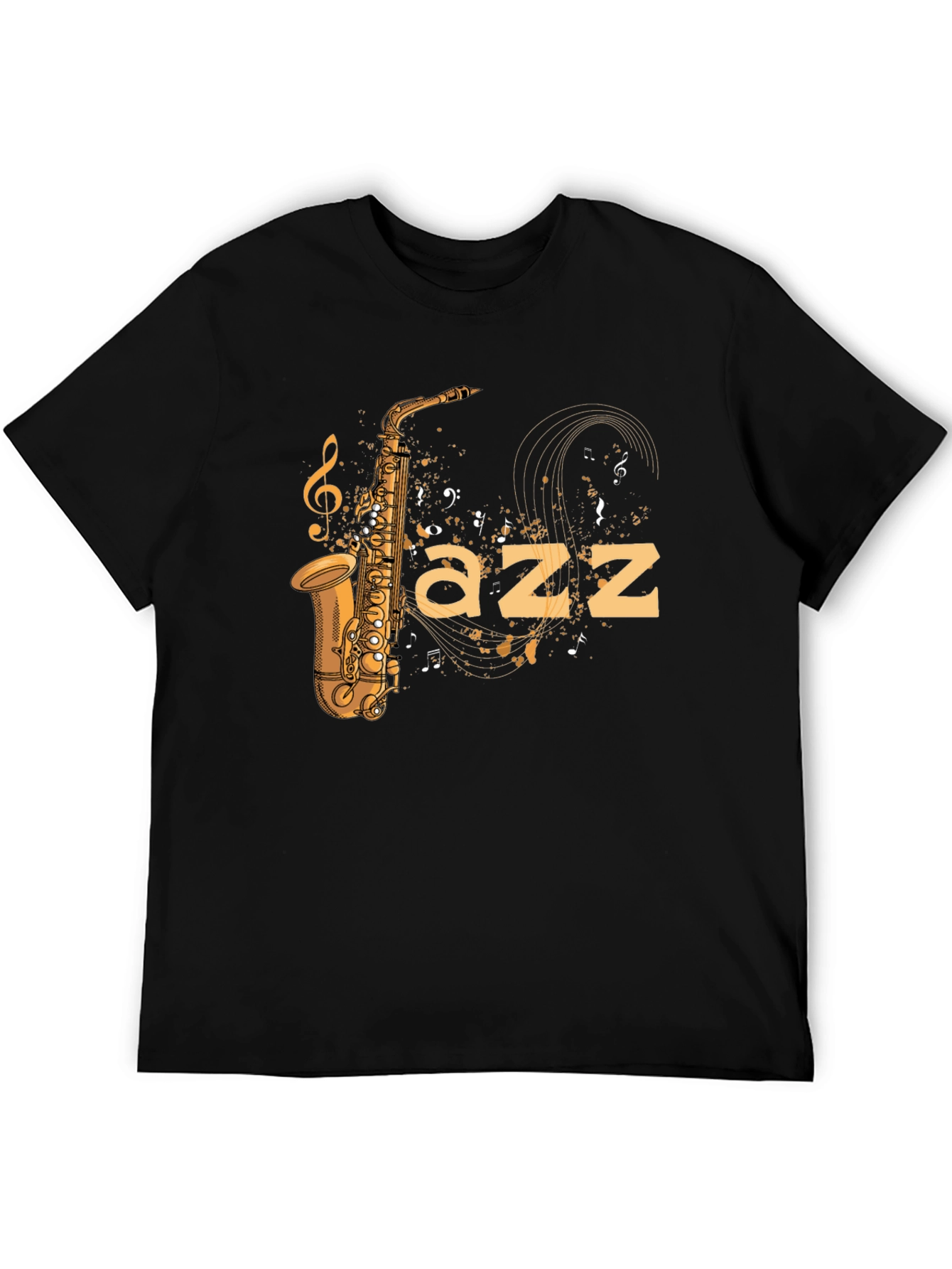 Jazz Saxophone Graphic Black T-Shirt