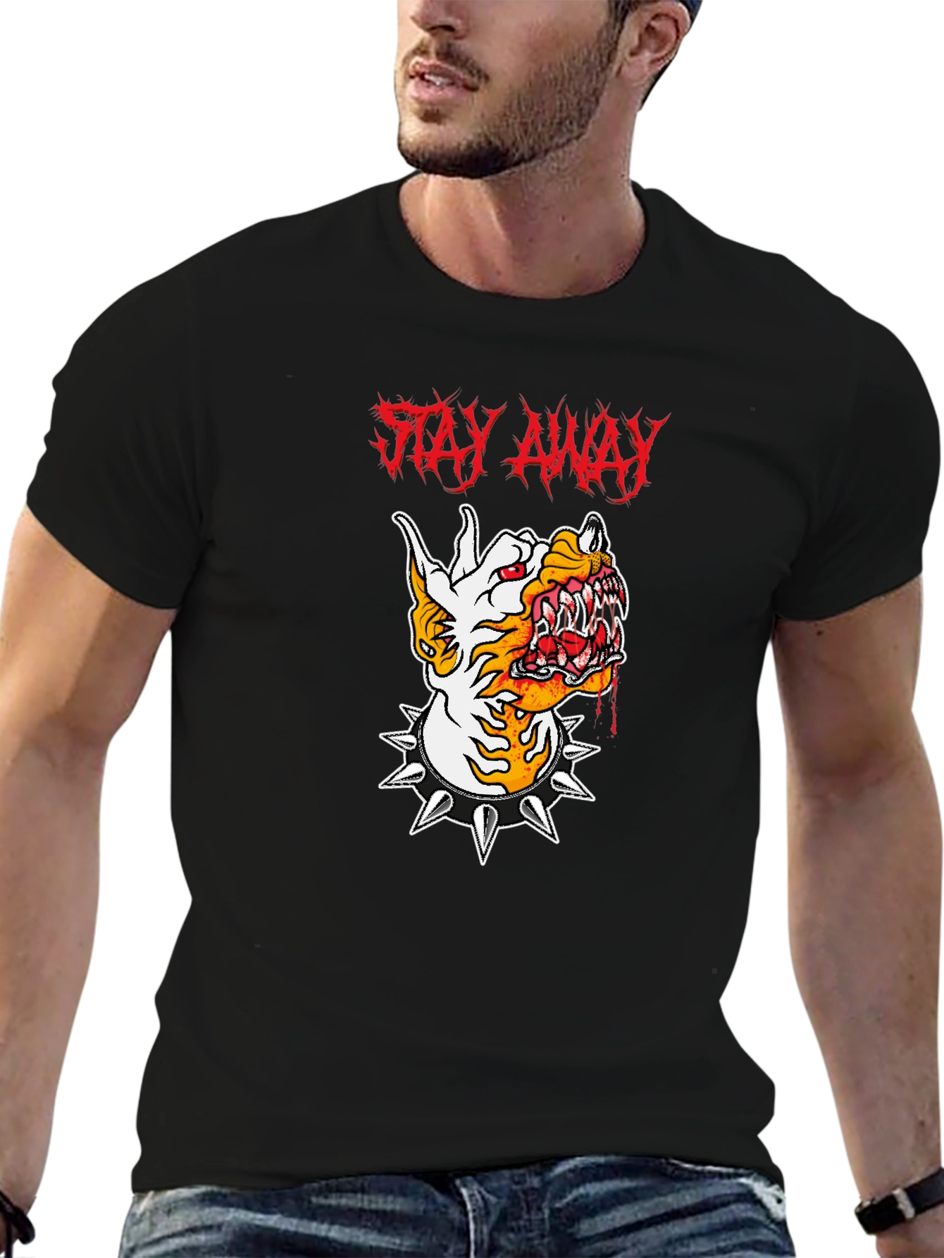Stay Away Graphic Tee - Mens Black T-Shirt