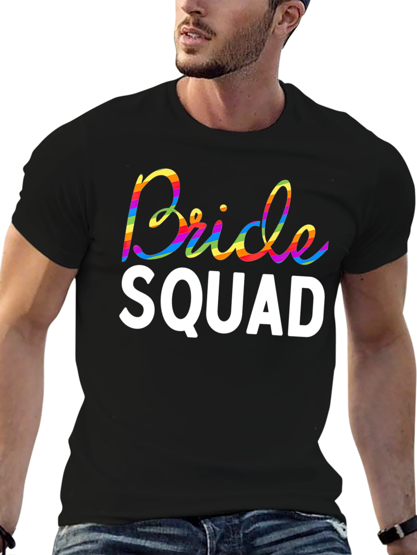 Bride Squad Rainbow Graphic Tee
