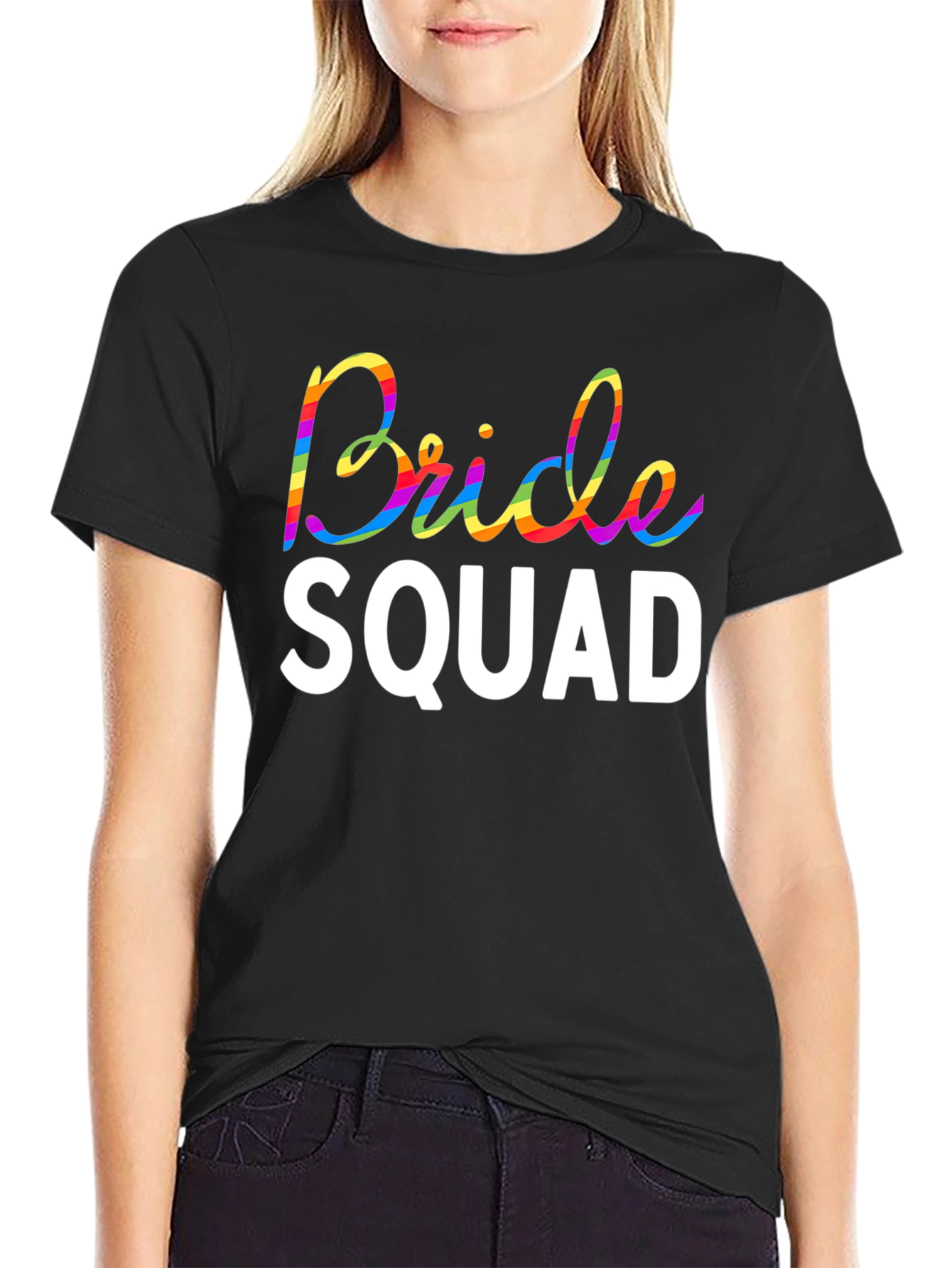 Bride Squad Rainbow Graphic Tee