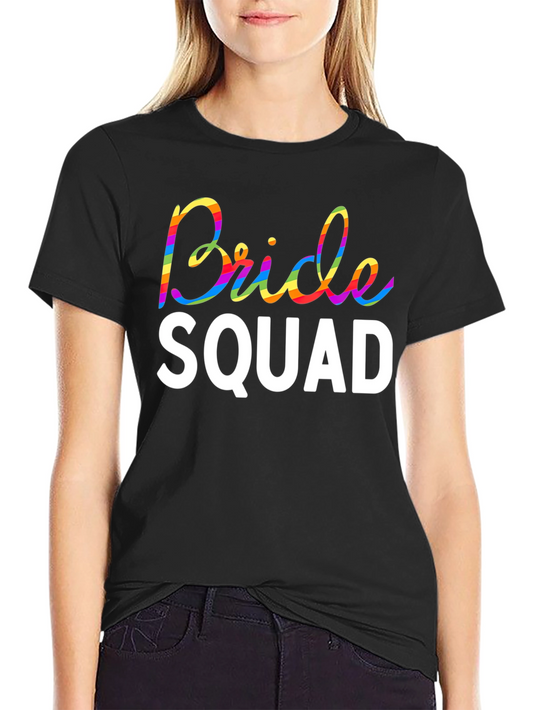Bride Squad Rainbow Graphic Tee