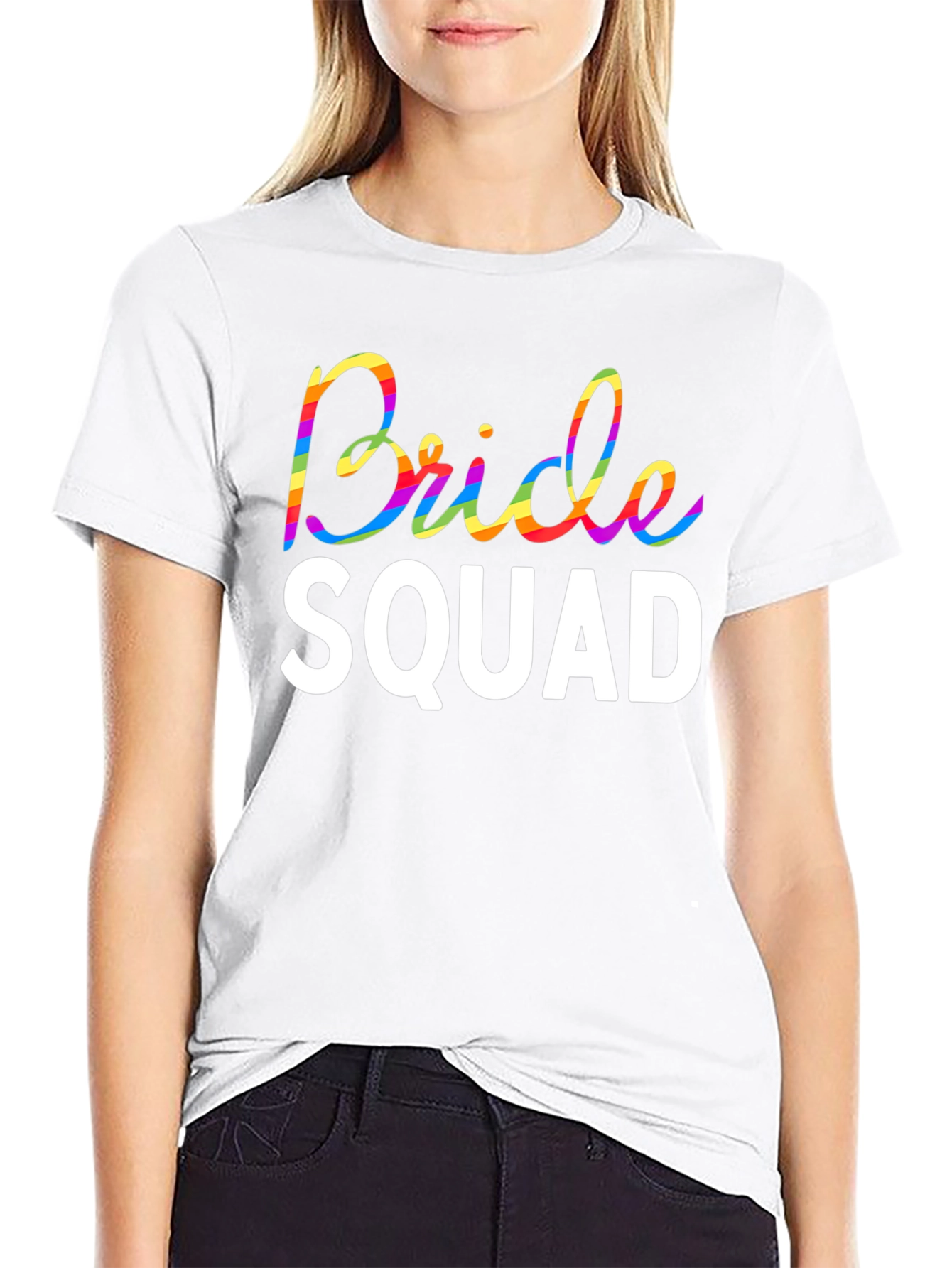 Bride Squad Rainbow Graphic Tee