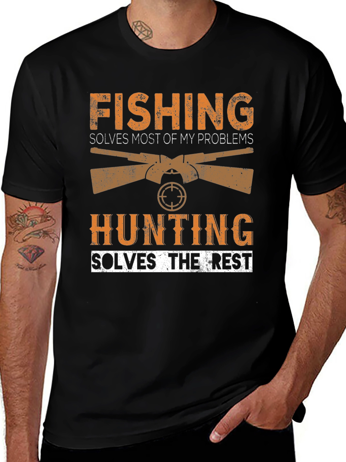 Fishing & Hunting Graphic Tee - Problem Solver