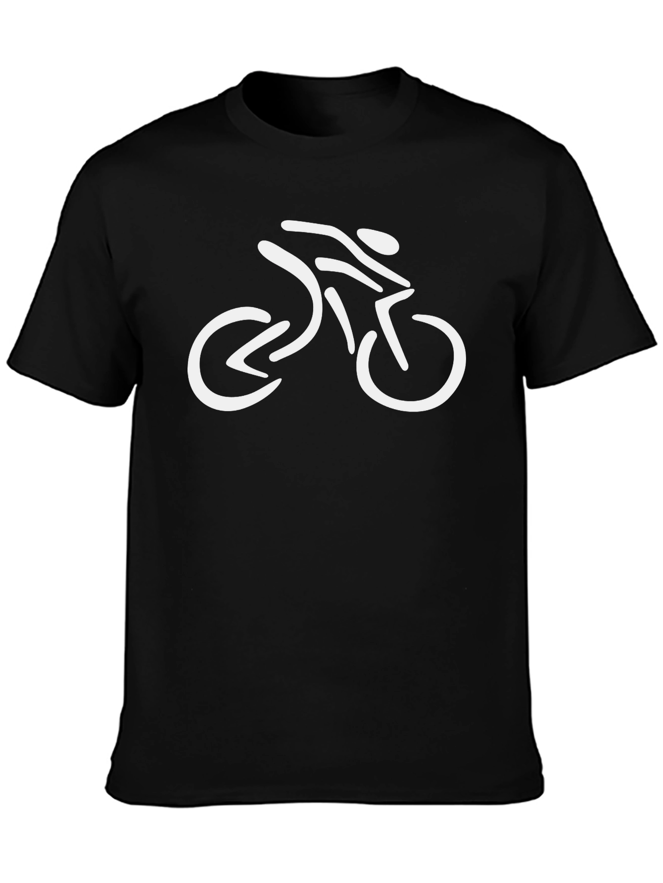 Stylish Biker Graphic Tee - Black Cotton T-Shirt