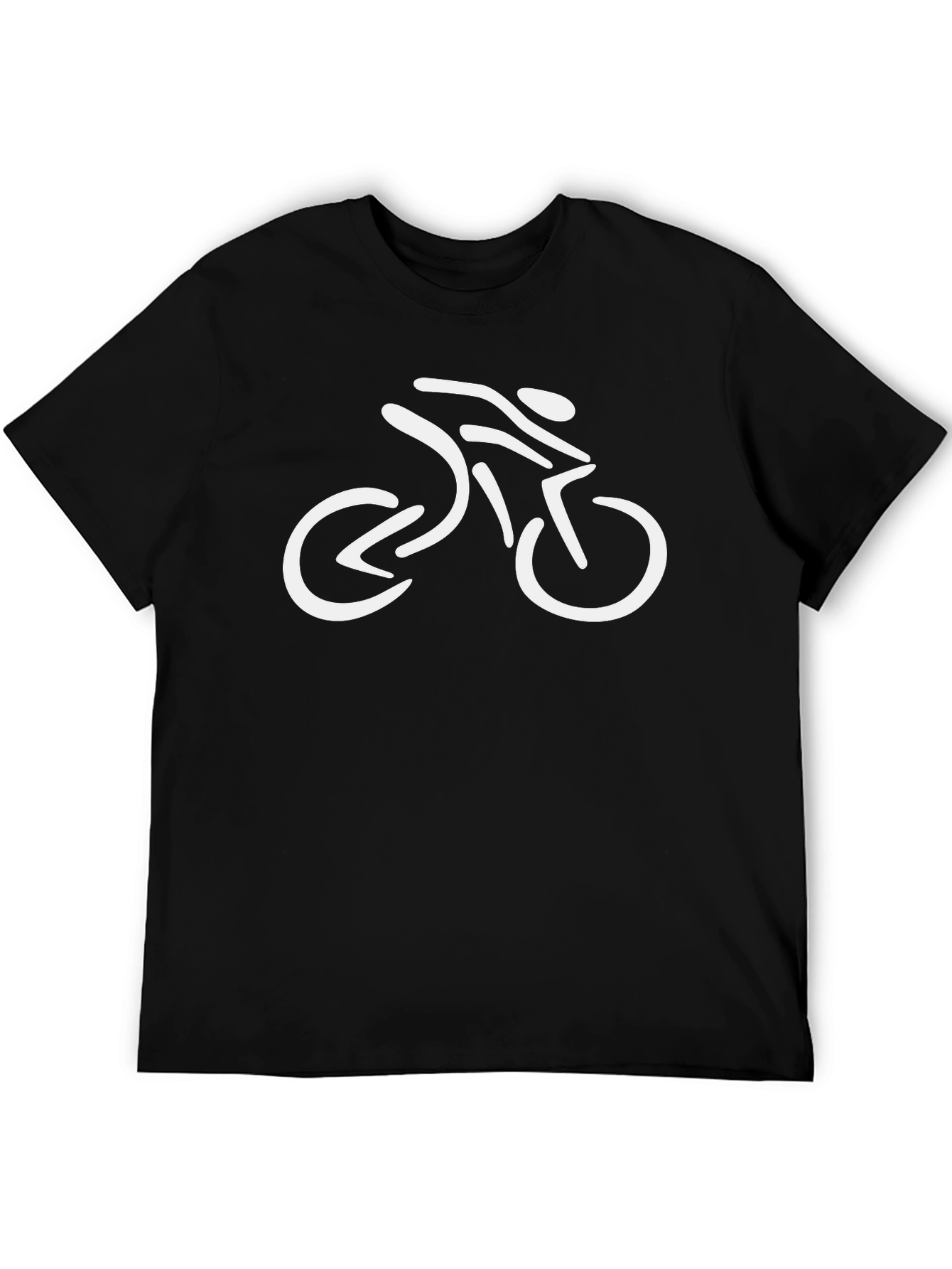 Stylish Biker Graphic Tee - Black Cotton T-Shirt