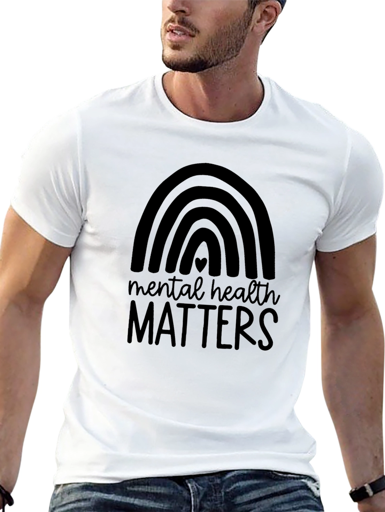 Mental Health Matters T-Shirt - Black Crew Neck