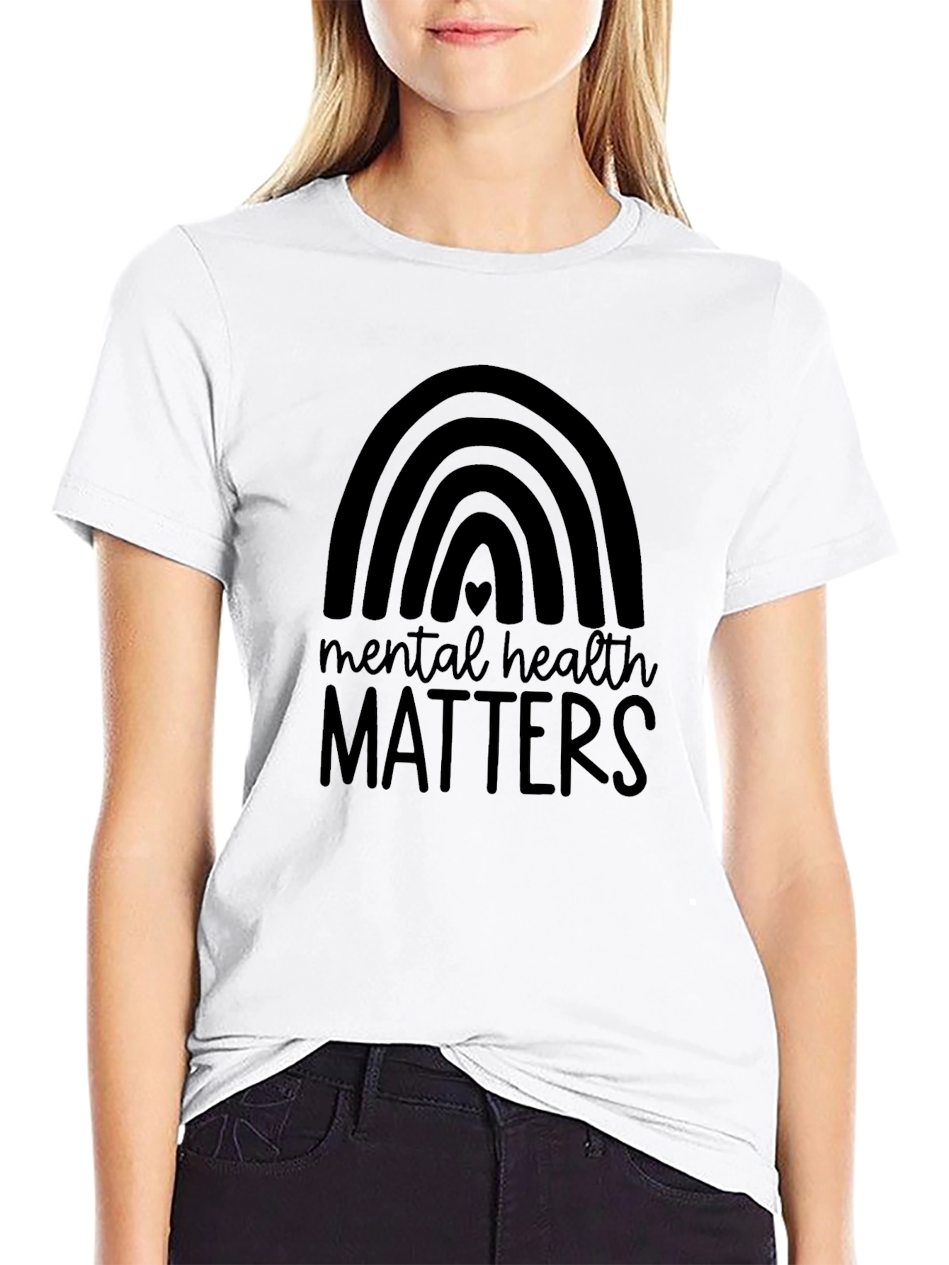 Mental Health Matters T-Shirt - Black Crew Neck