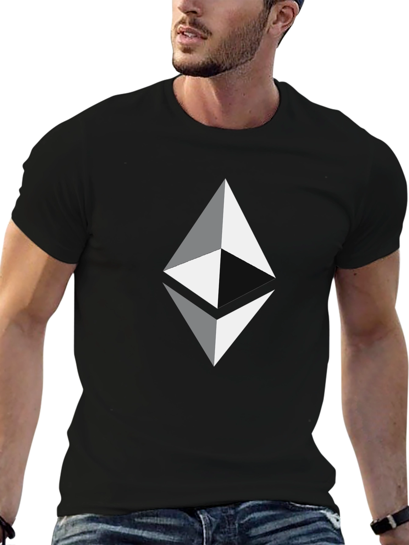 Ethereum Logo Graphic Tee - Black Crypto T-Shirt
