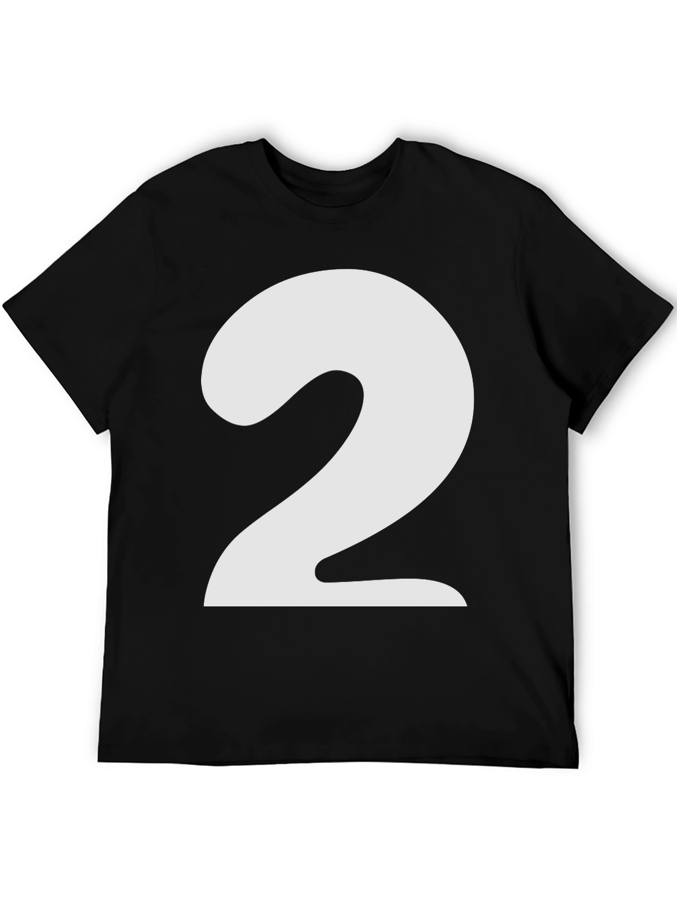 Number 2 Graphic T-Shirt - Black Cotton Tee