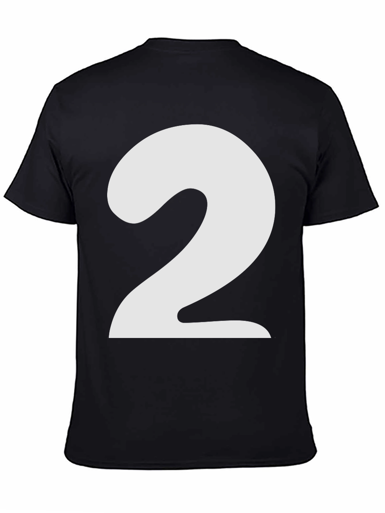 Number 2 Graphic T-Shirt - Black Cotton Tee