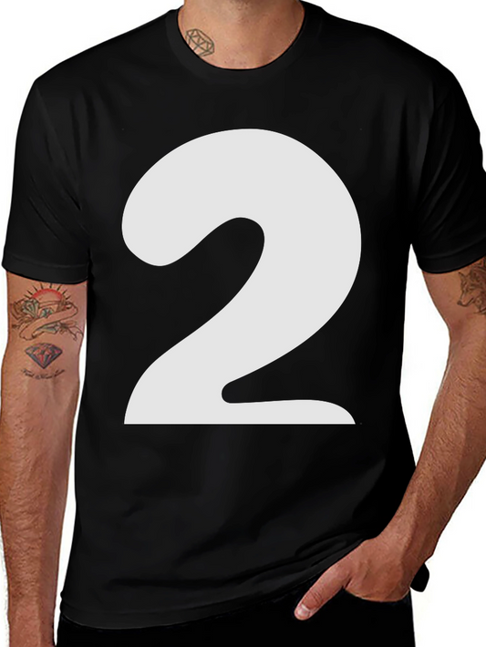 Number 2 Graphic T-Shirt - Black Cotton Tee