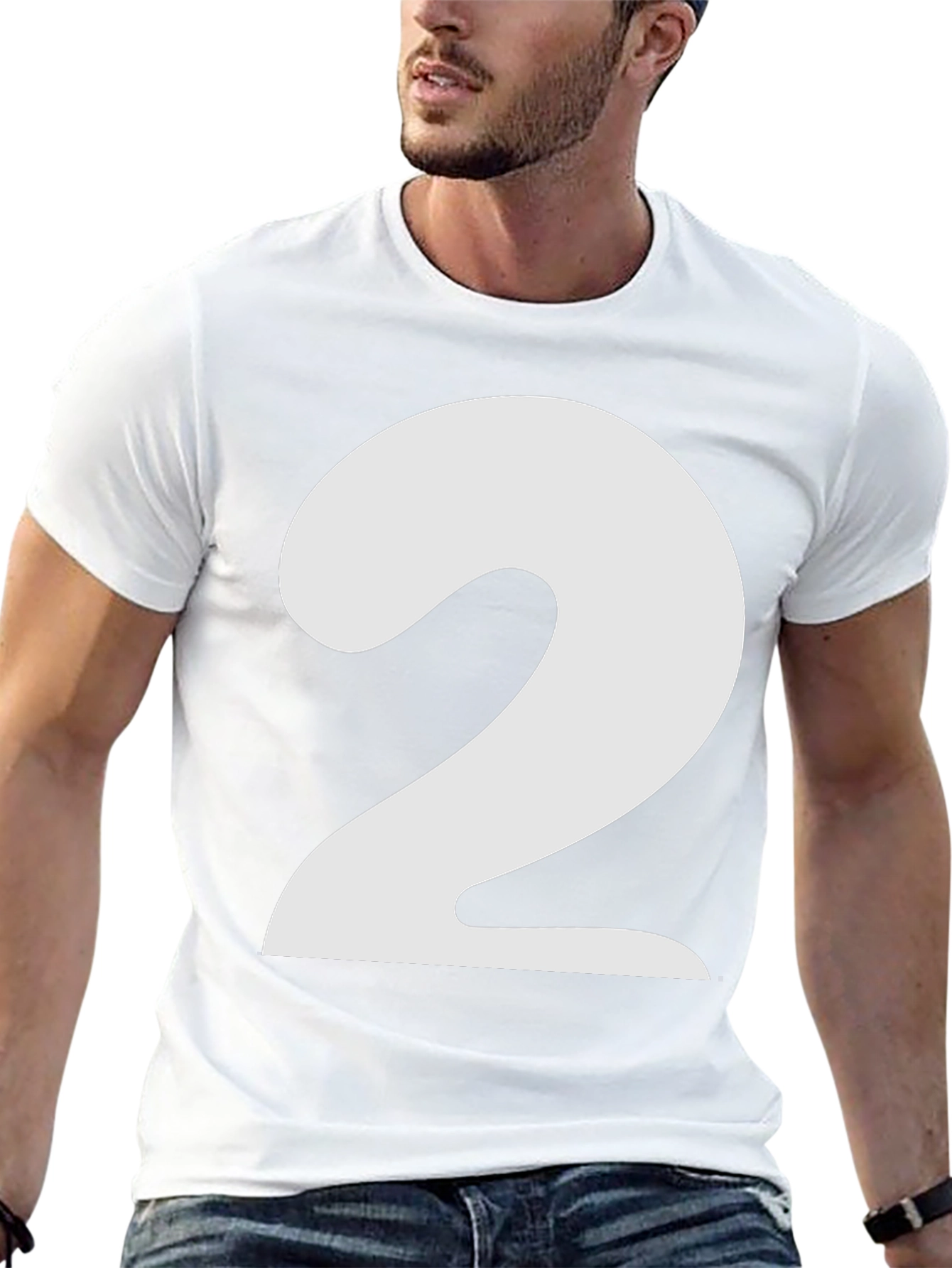 Number 2 Graphic T-Shirt - Black Cotton Tee
