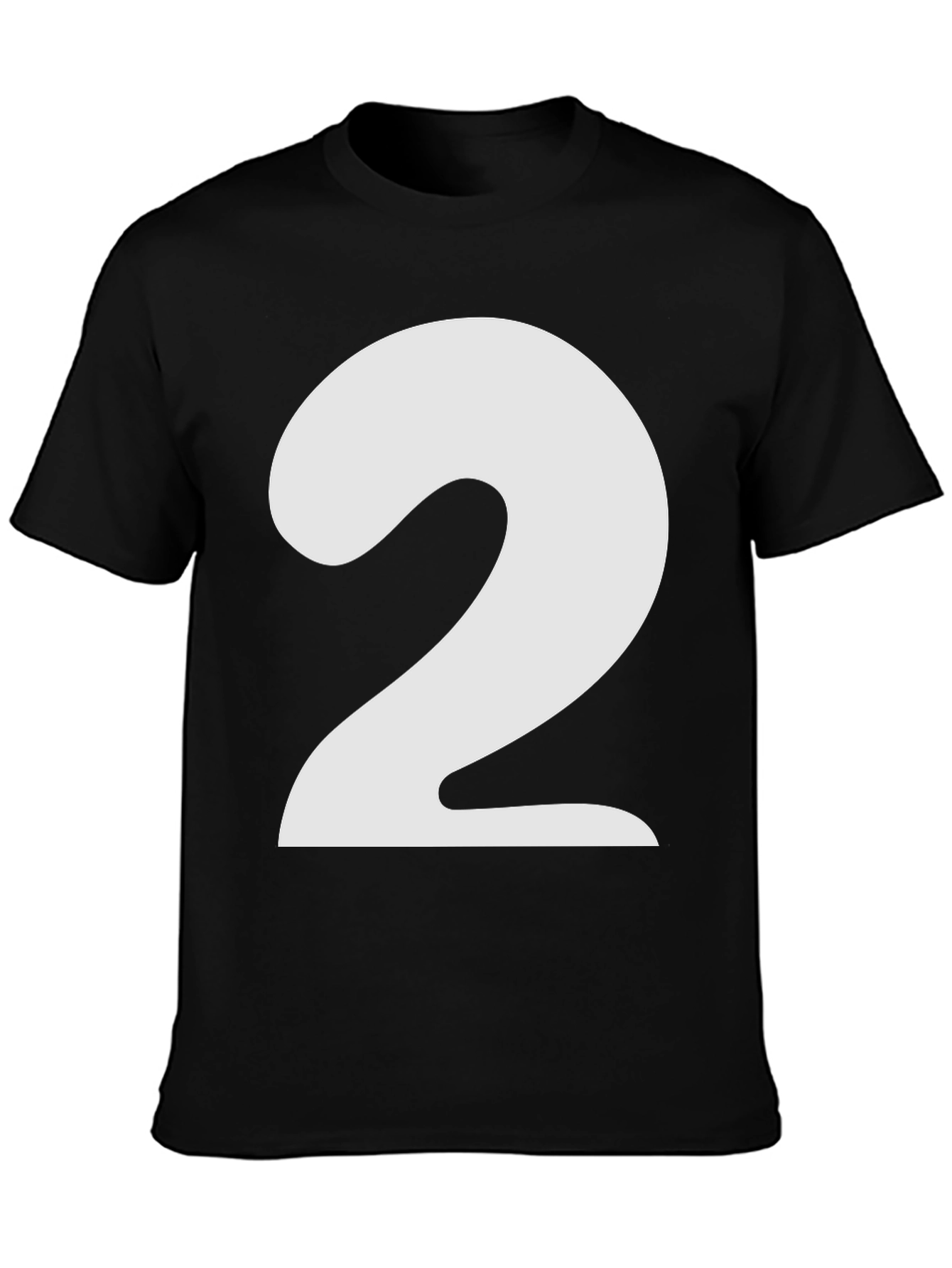Number 2 Graphic T-Shirt - Black Cotton Tee