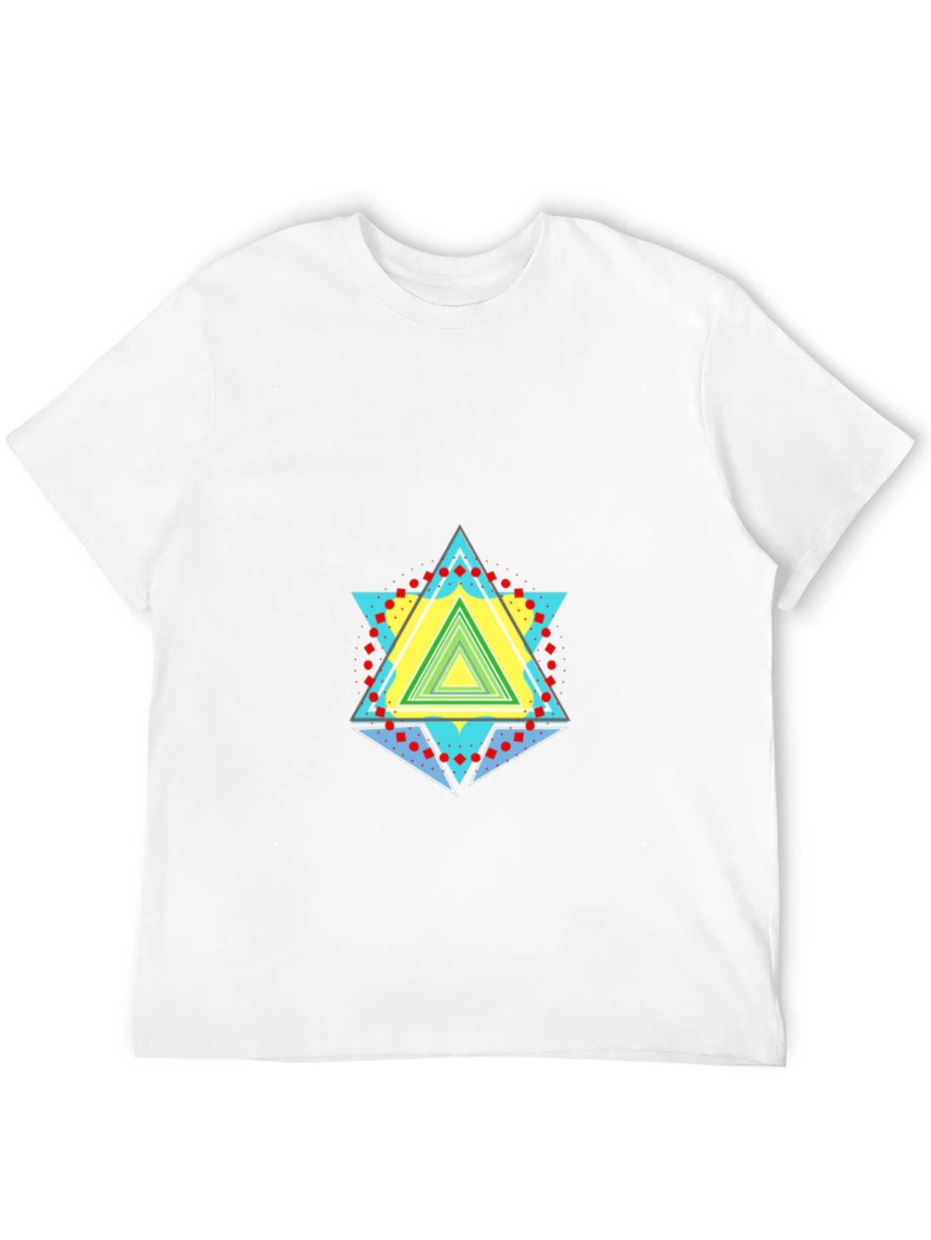 Geometric Triangle Graphic Black T-Shirt