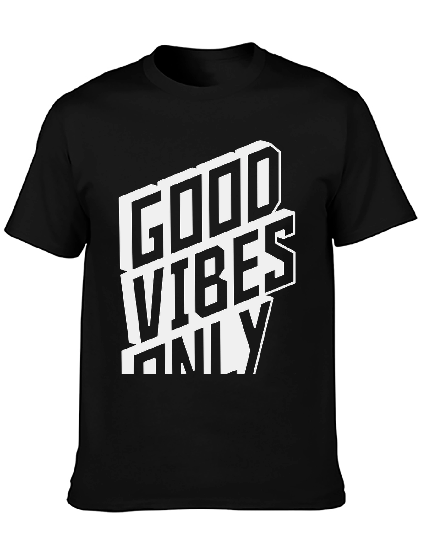 Good Vibes Only Black Graphic T-Shirt