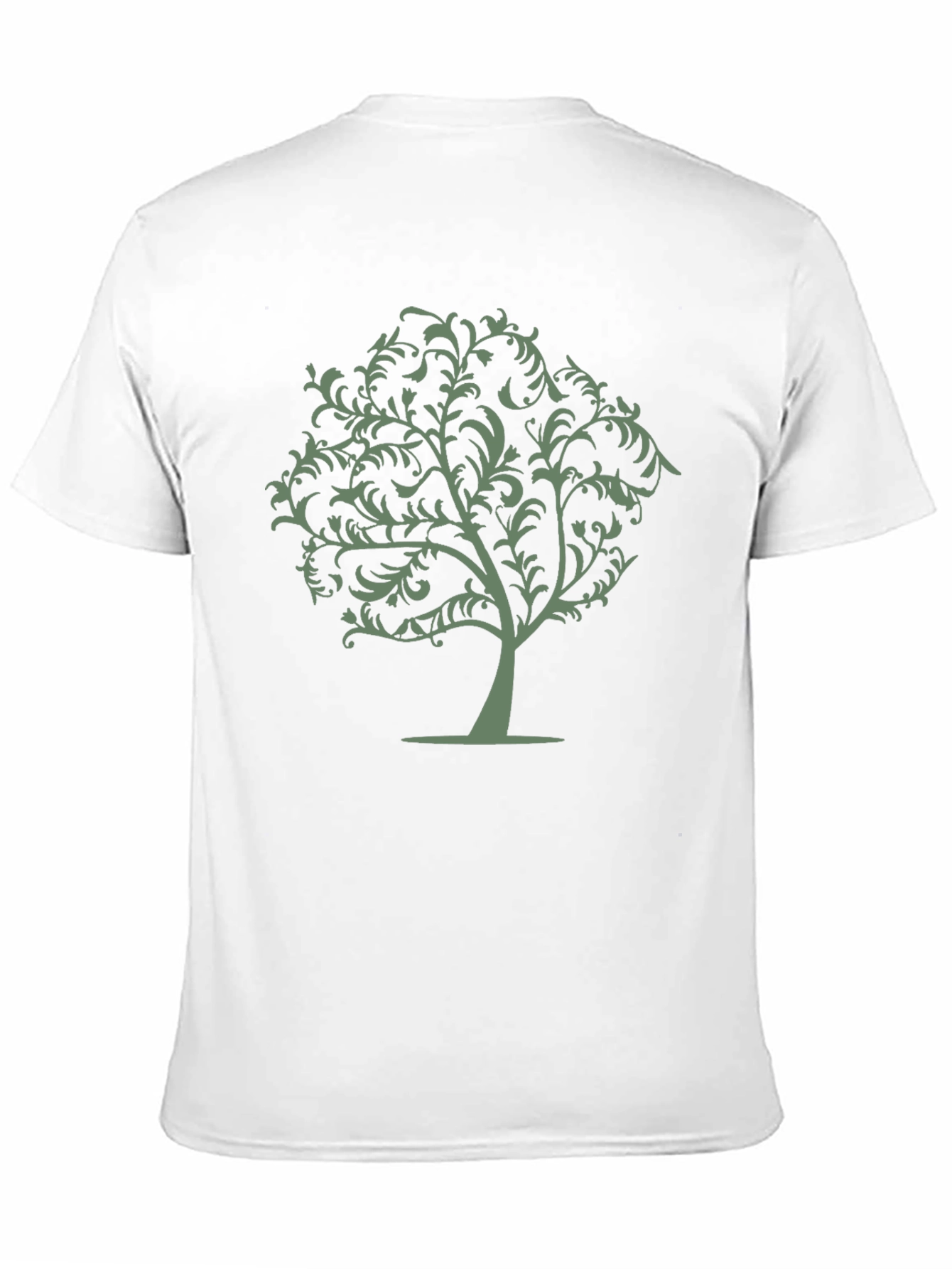 Black T-Shirt with Green Tree Graphic